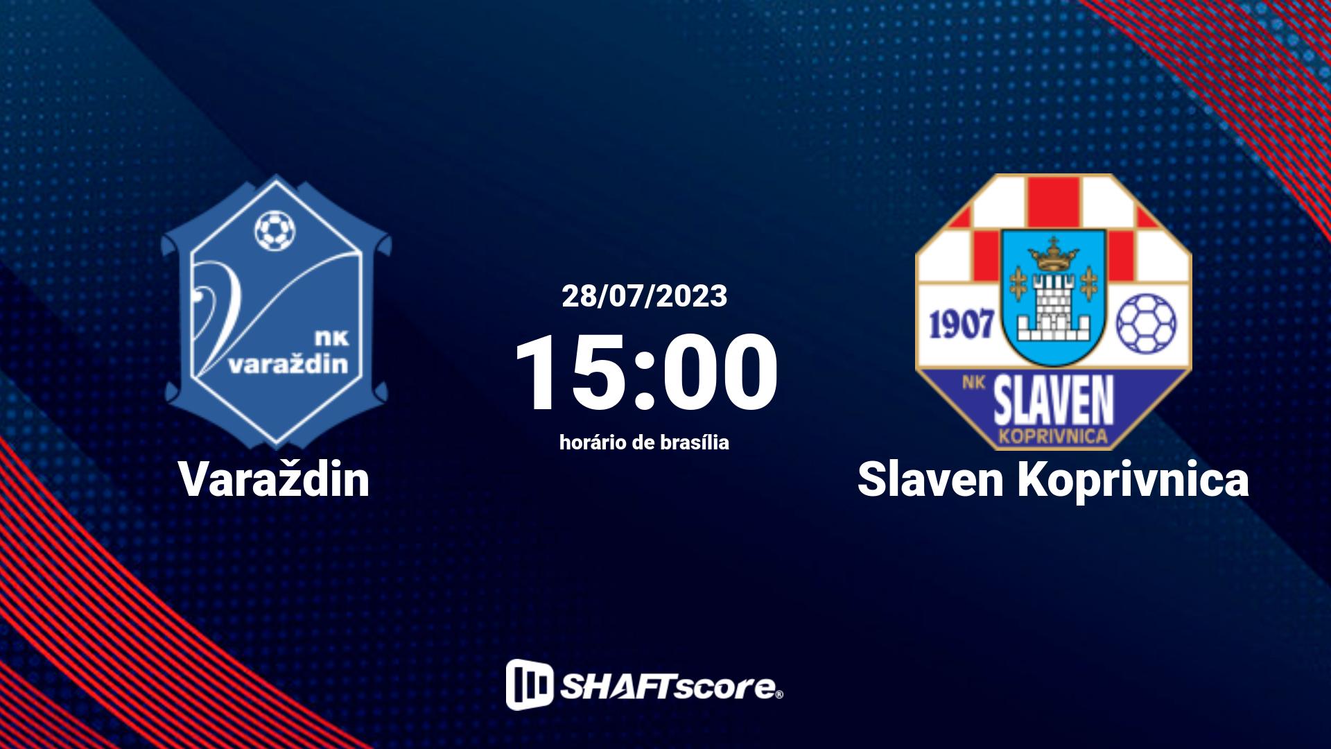 Estatísticas do jogo Varaždin vs Slaven Koprivnica 28.07 15:00