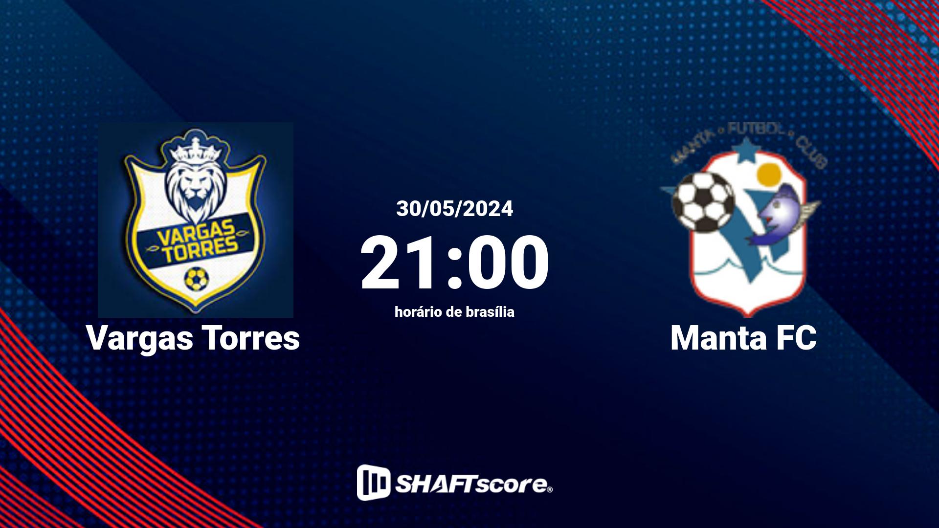 Estatísticas do jogo Vargas Torres vs Manta FC 30.05 21:00