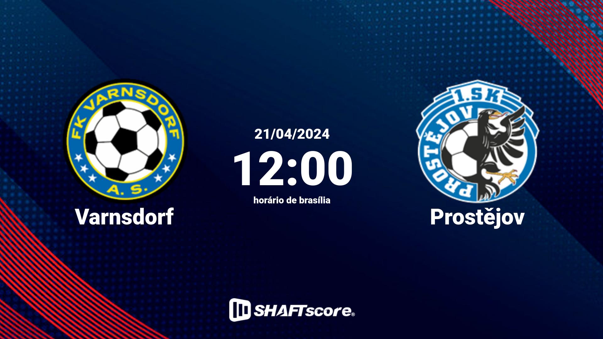 Estatísticas do jogo Varnsdorf vs Prostějov 21.04 12:00