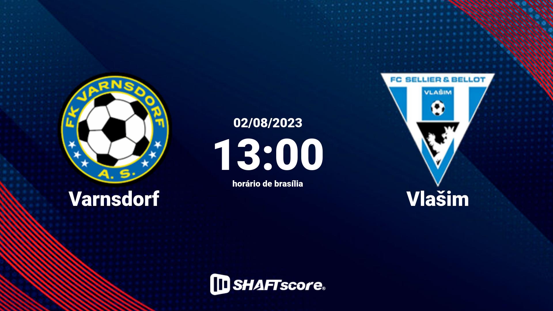 Estatísticas do jogo Varnsdorf vs Vlašim 02.08 13:00