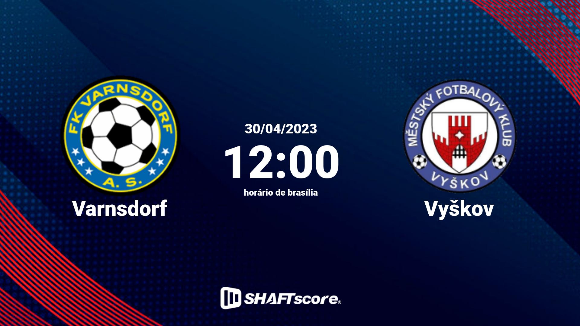 Estatísticas do jogo Varnsdorf vs Vyškov 30.04 12:00