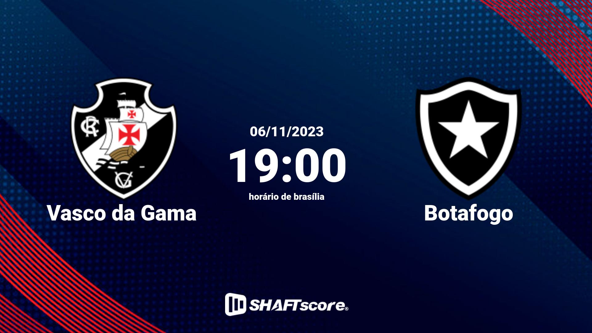 Estatísticas do jogo Vasco da Gama vs Botafogo 06.11 19:00