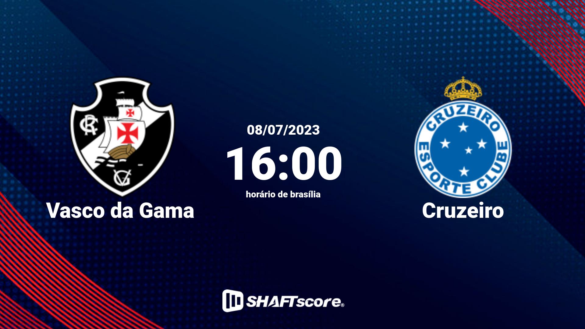 Estatísticas do jogo Vasco da Gama vs Cruzeiro 08.07 16:00