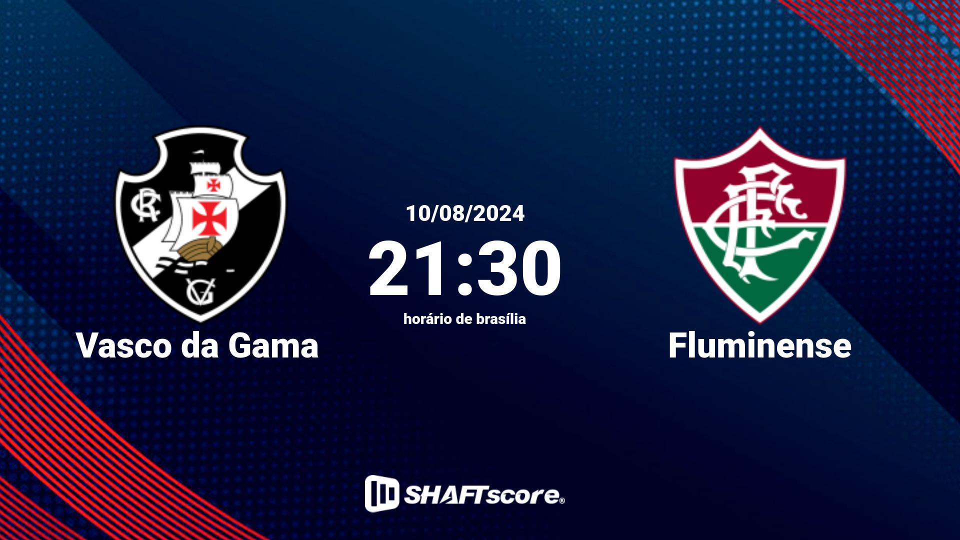 Estatísticas do jogo Vasco da Gama vs Fluminense 10.08 21:30