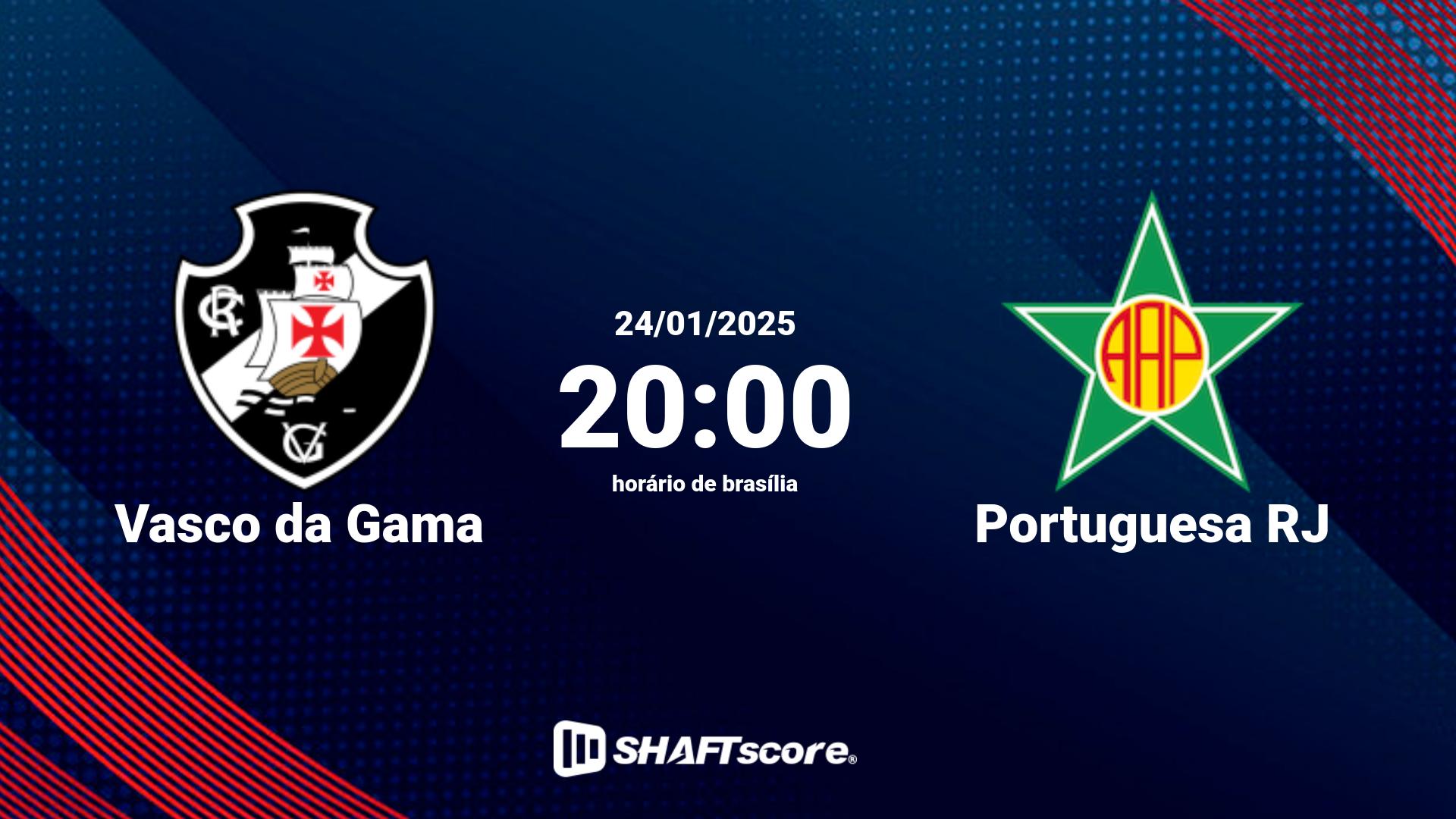 Estatísticas do jogo Vasco da Gama vs Portuguesa RJ 24.01 20:00