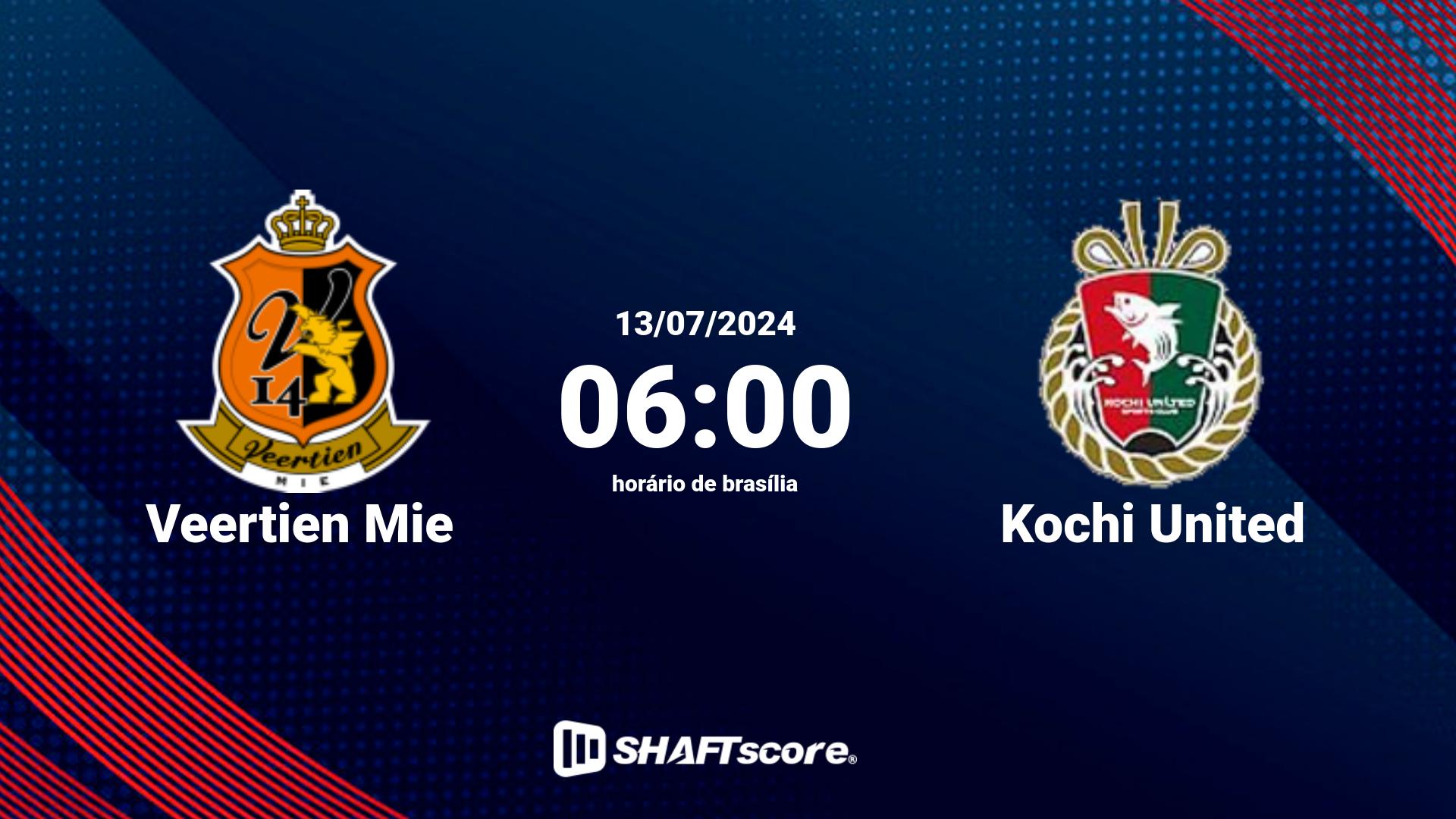 Estatísticas do jogo Veertien Mie vs Kochi United 13.07 06:00
