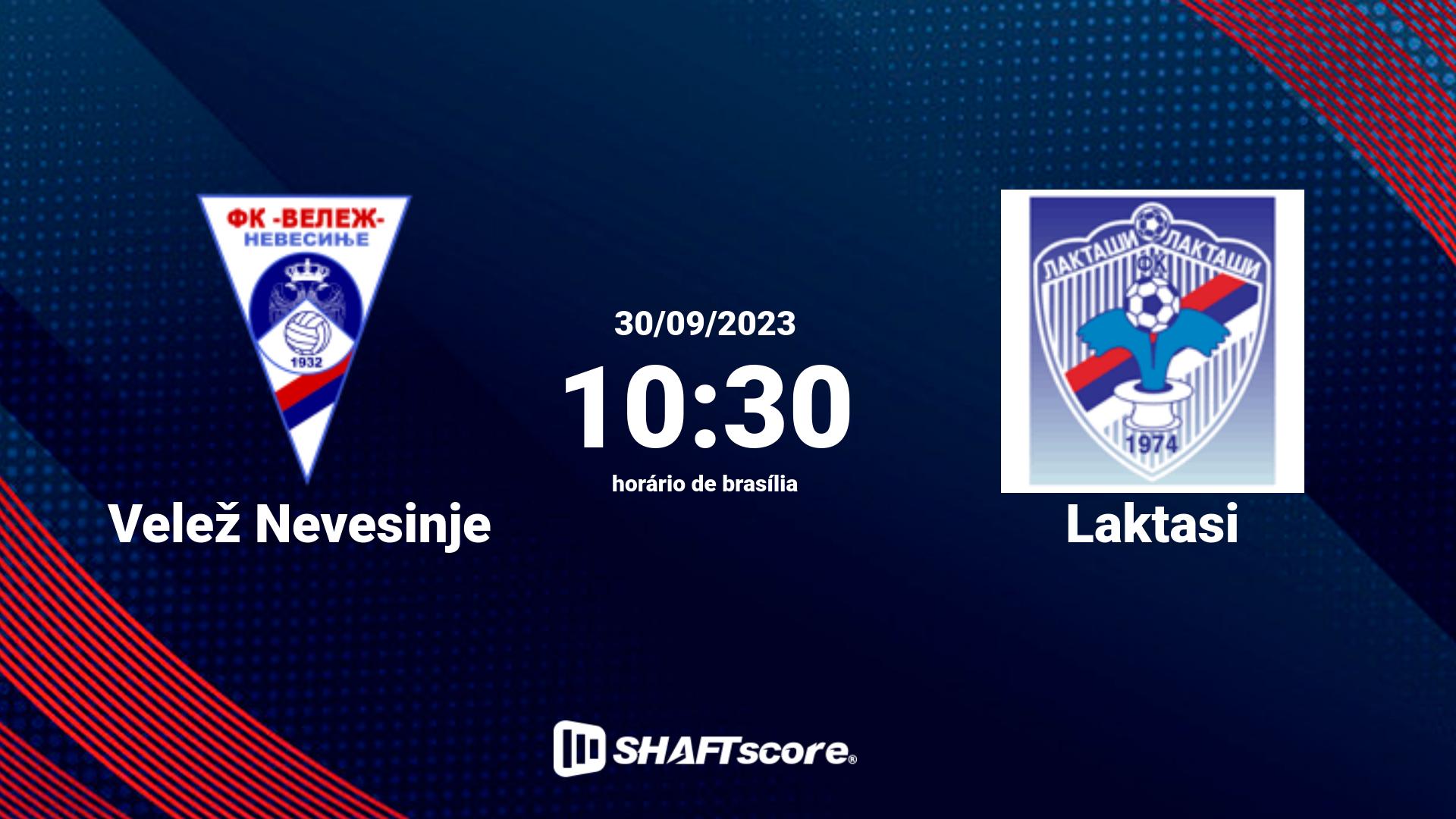 Estatísticas do jogo Velež Nevesinje vs Laktasi 30.09 10:30