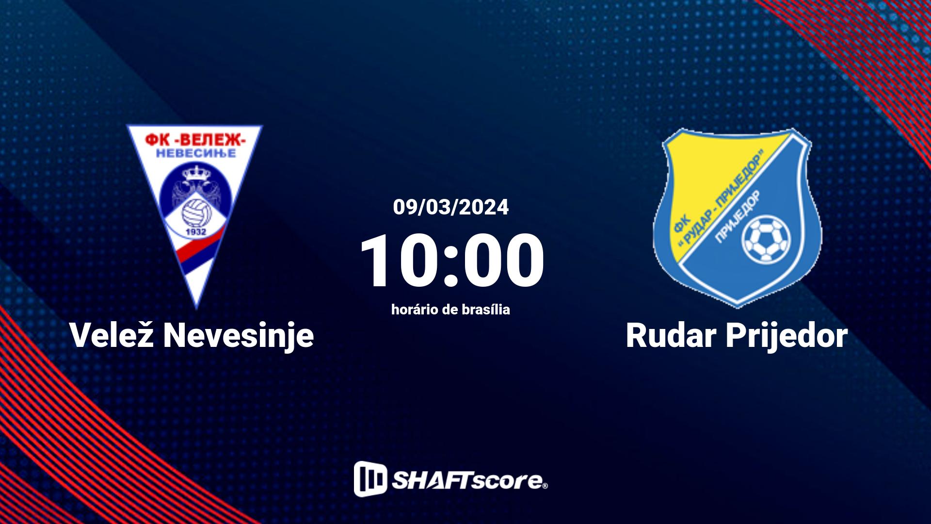 Estatísticas do jogo Velež Nevesinje vs Rudar Prijedor 09.03 10:00