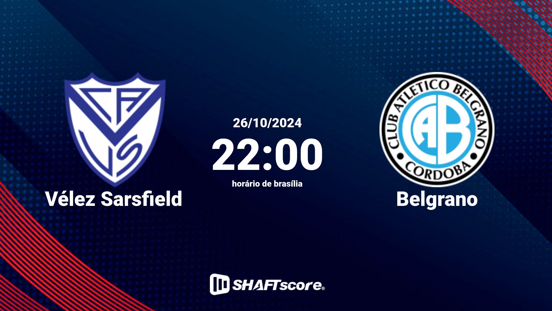 Estatísticas do jogo Vélez Sarsfield vs Belgrano 26.10 22:00