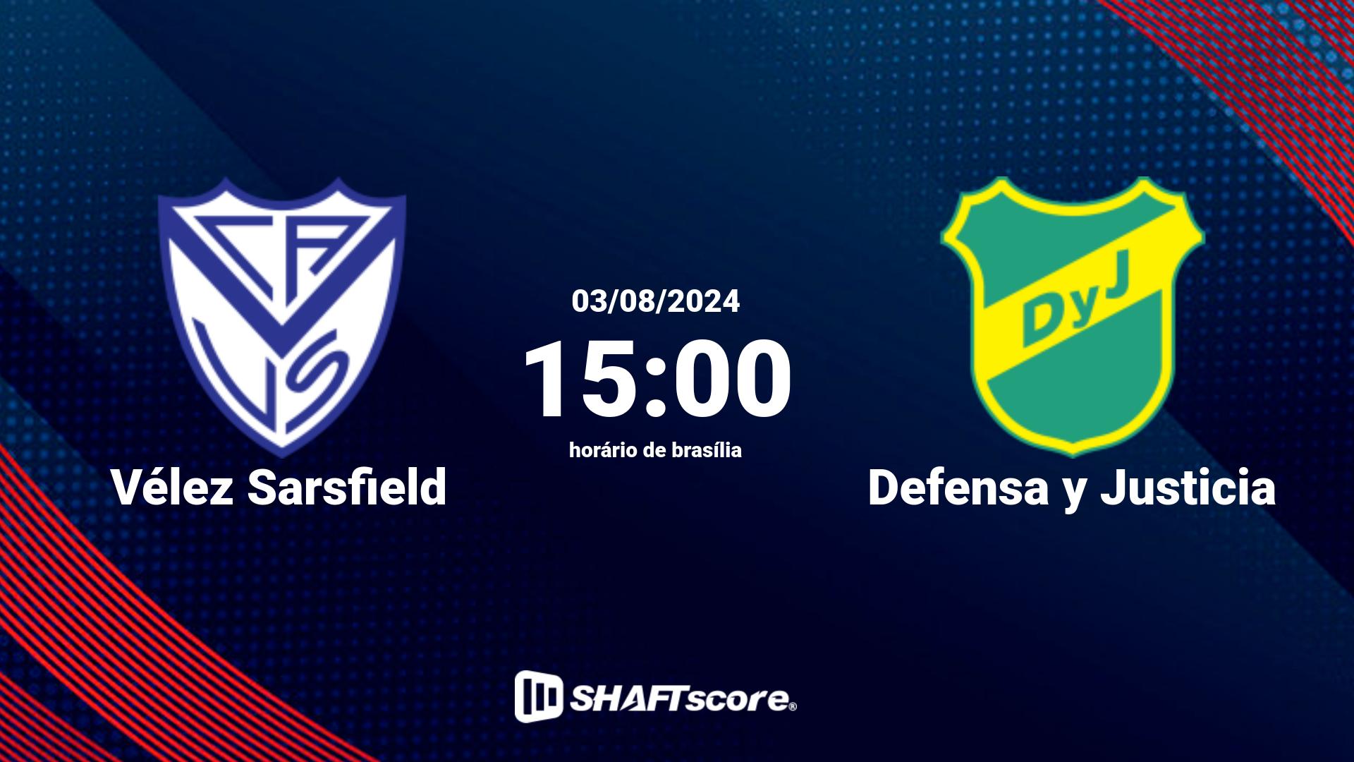 Estatísticas do jogo Vélez Sarsfield vs Defensa y Justicia 03.08 15:00