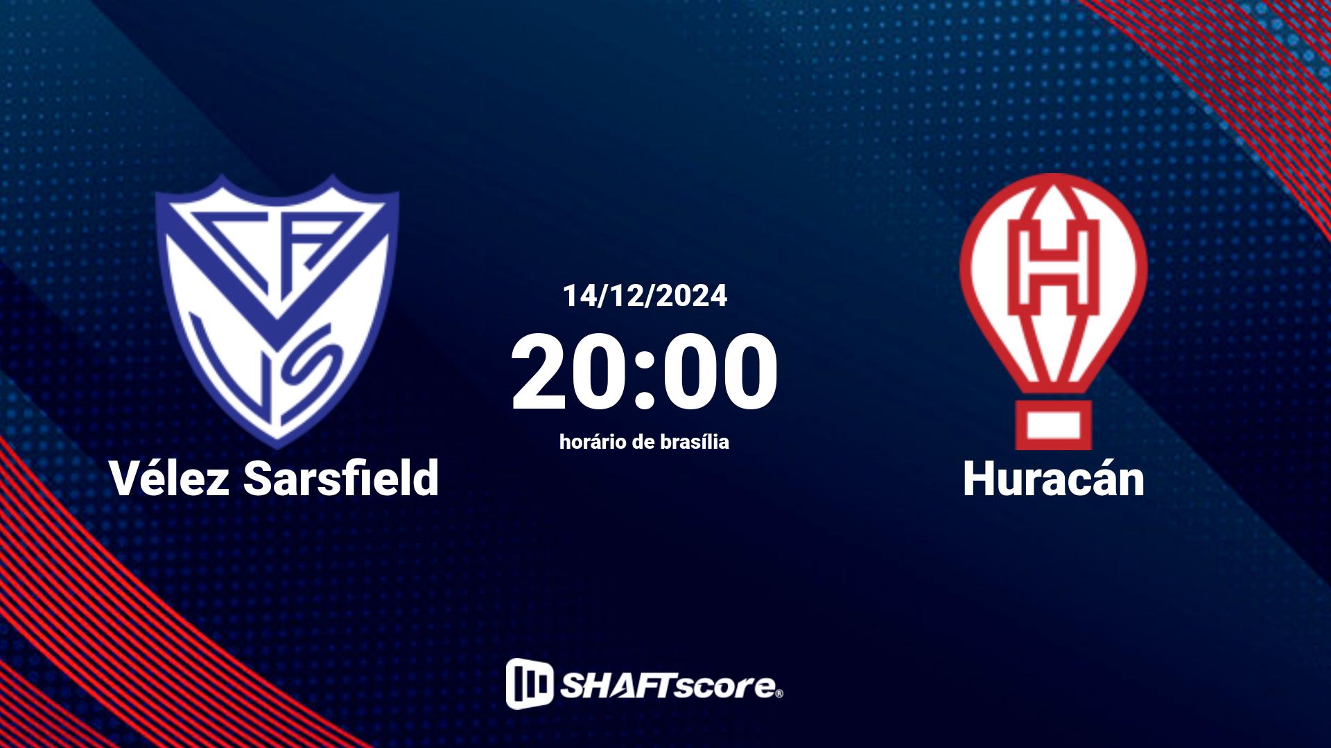 Estatísticas do jogo Vélez Sarsfield vs Huracán 14.12 20:00