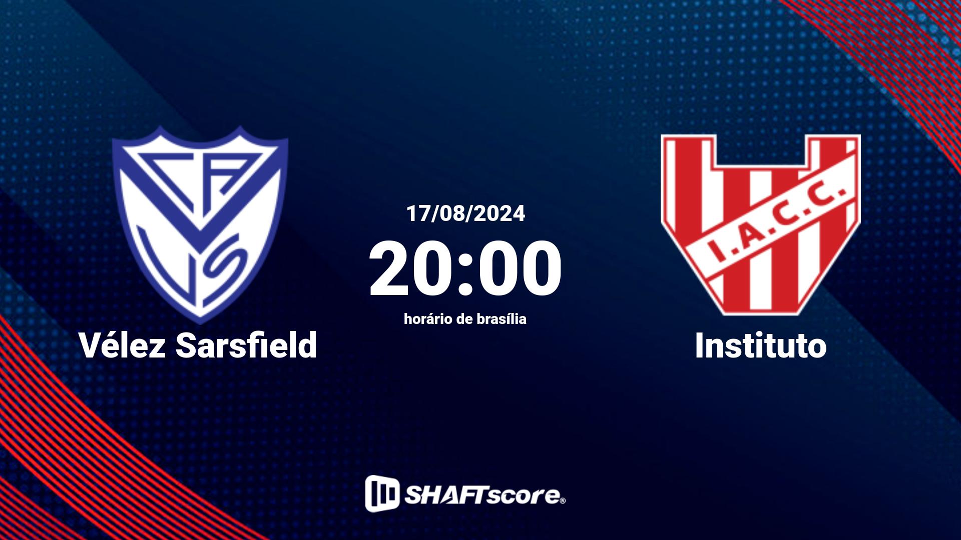 Estatísticas do jogo Vélez Sarsfield vs Instituto 17.08 20:00