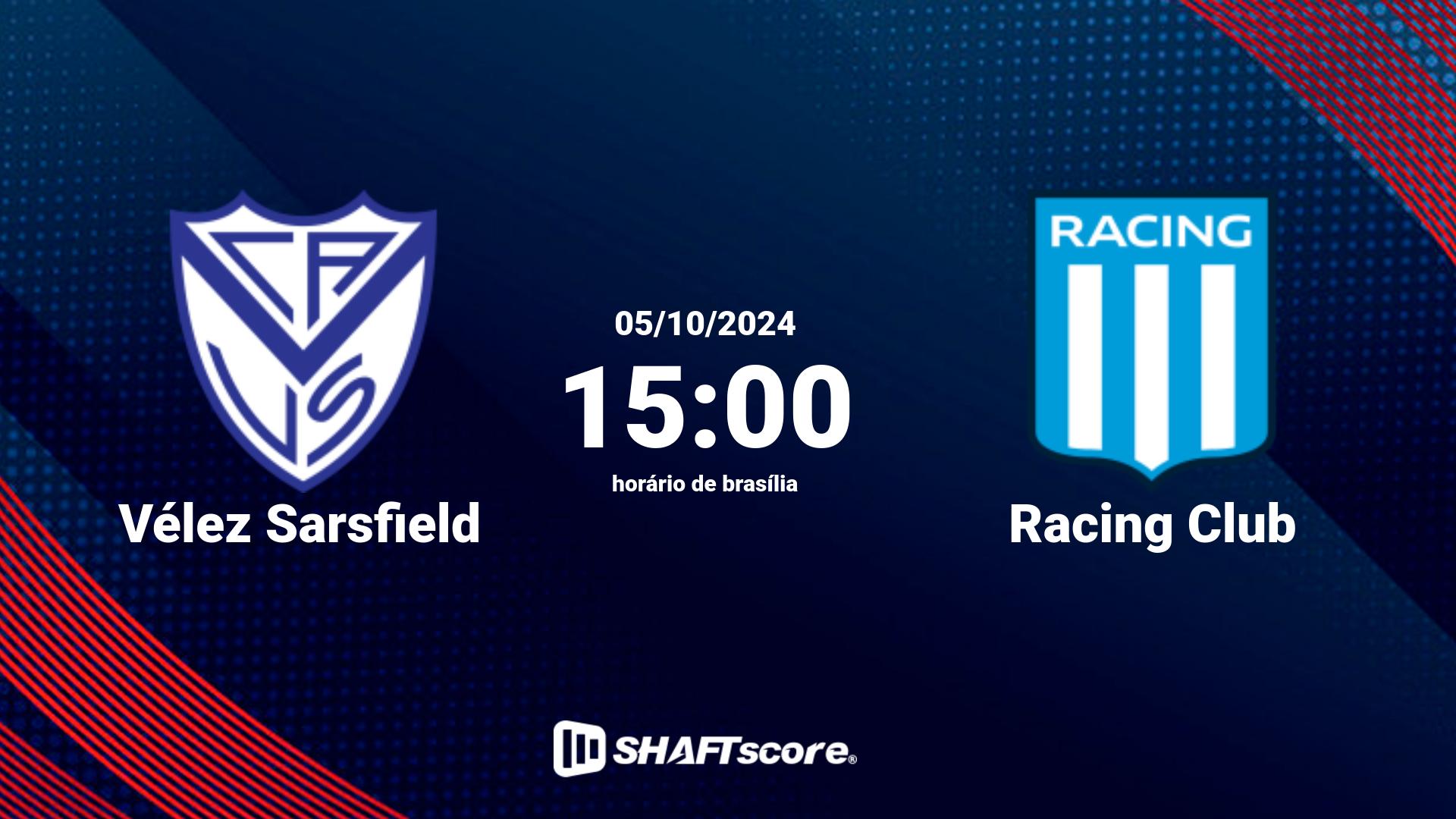 Estatísticas do jogo Vélez Sarsfield vs Racing Club 05.10 15:00