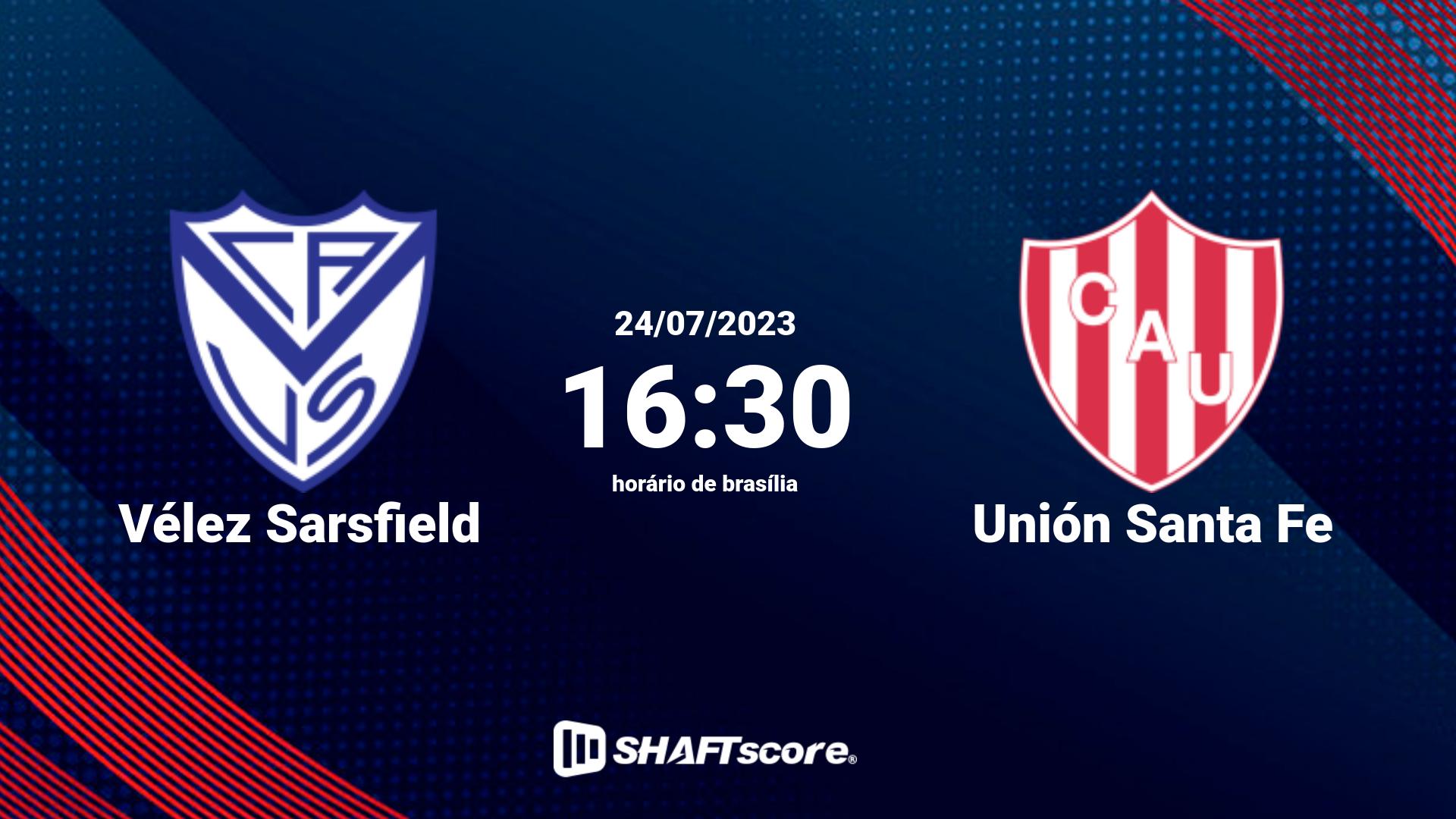 Estatísticas do jogo Vélez Sarsfield vs Unión Santa Fe 24.07 16:30