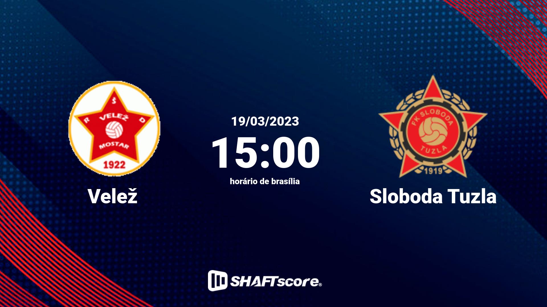 Estatísticas do jogo Velež vs Sloboda Tuzla 19.03 15:00