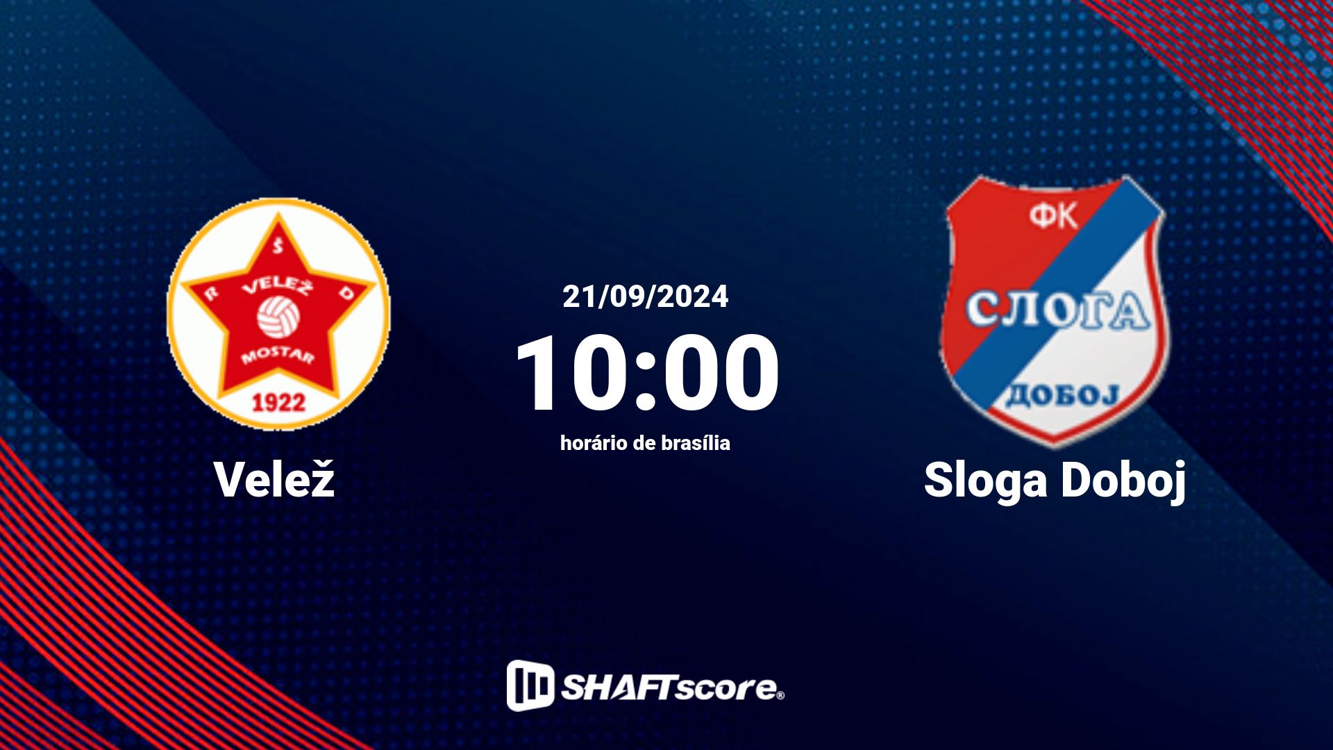 Estatísticas do jogo Velež vs Sloga Doboj 21.09 10:00