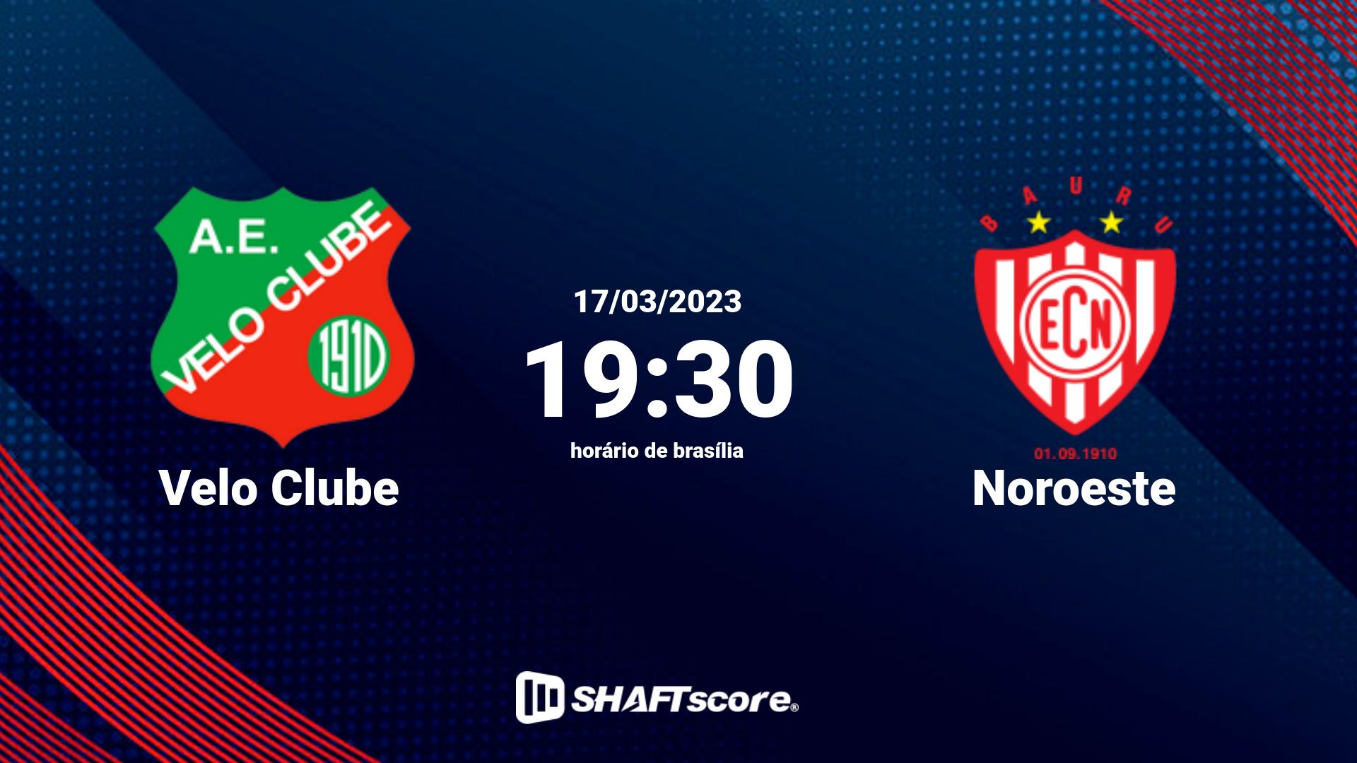 Estatísticas do jogo Velo Clube vs Noroeste 17.03 19:30