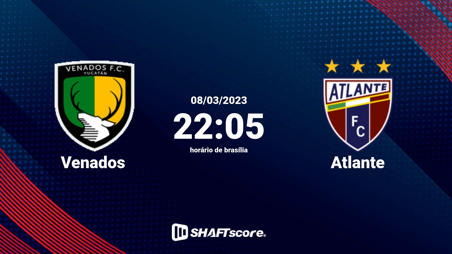 Estatísticas do jogo Venados vs Atlante 08.03 22:05