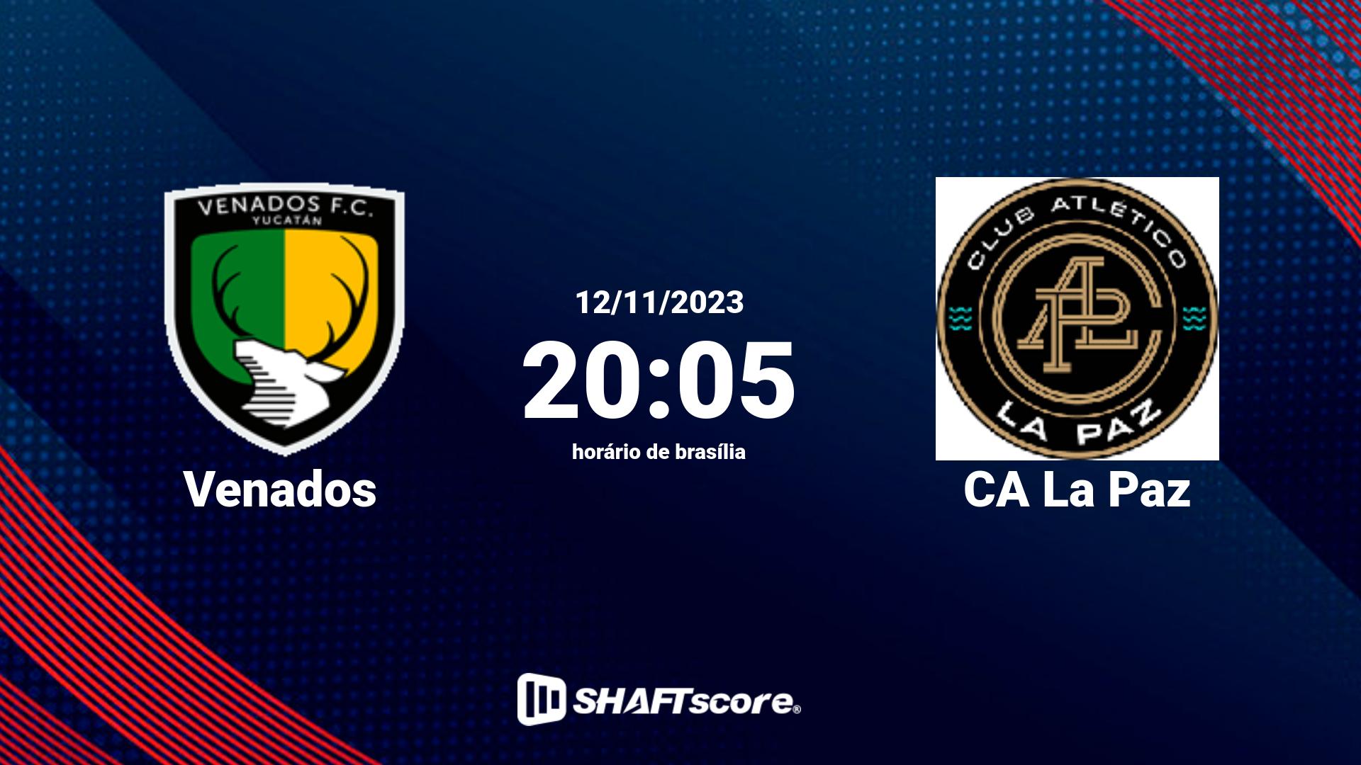 Estatísticas do jogo Venados vs CA La Paz 12.11 20:05