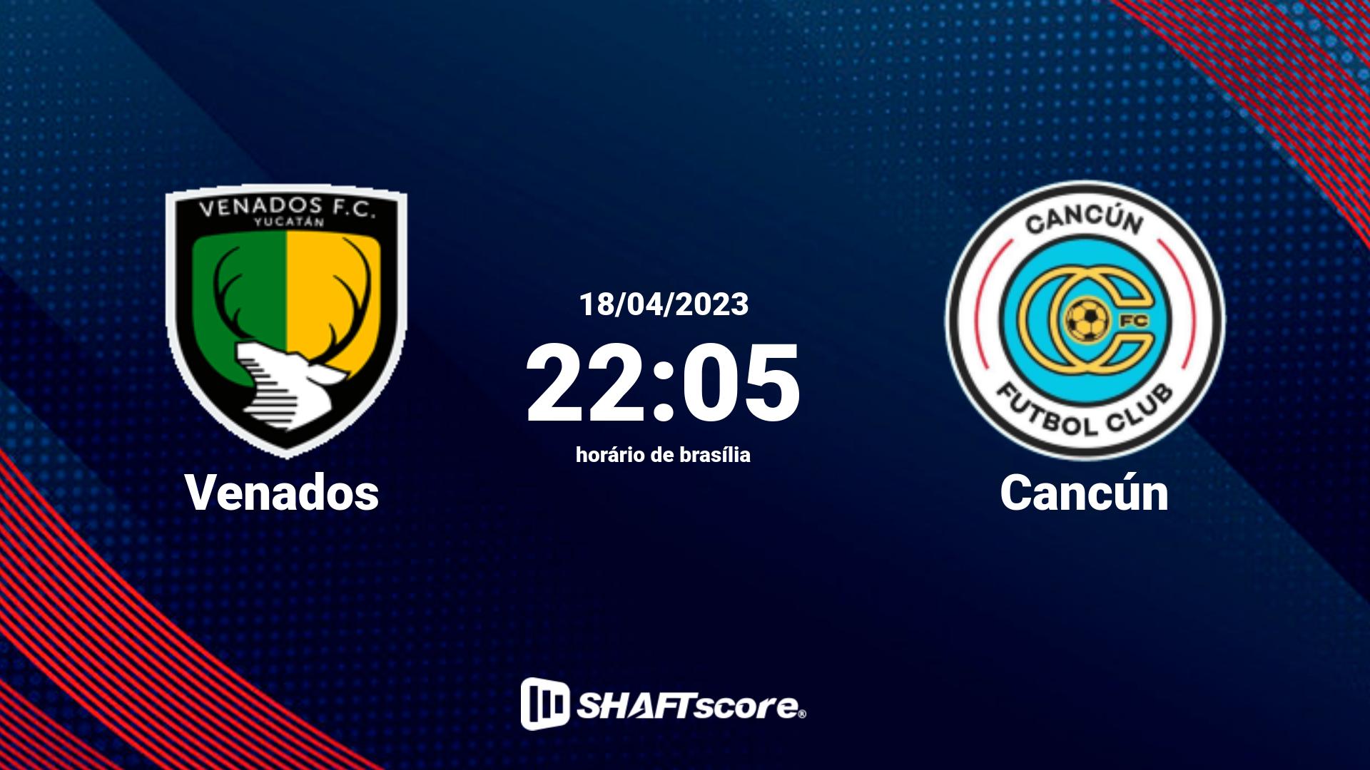 Estatísticas do jogo Venados vs Cancún 18.04 22:05