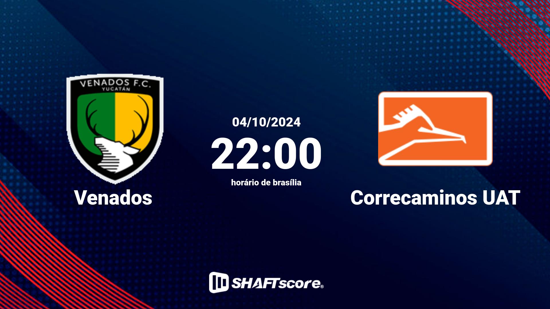 Estatísticas do jogo Venados vs Correcaminos UAT 04.10 22:00