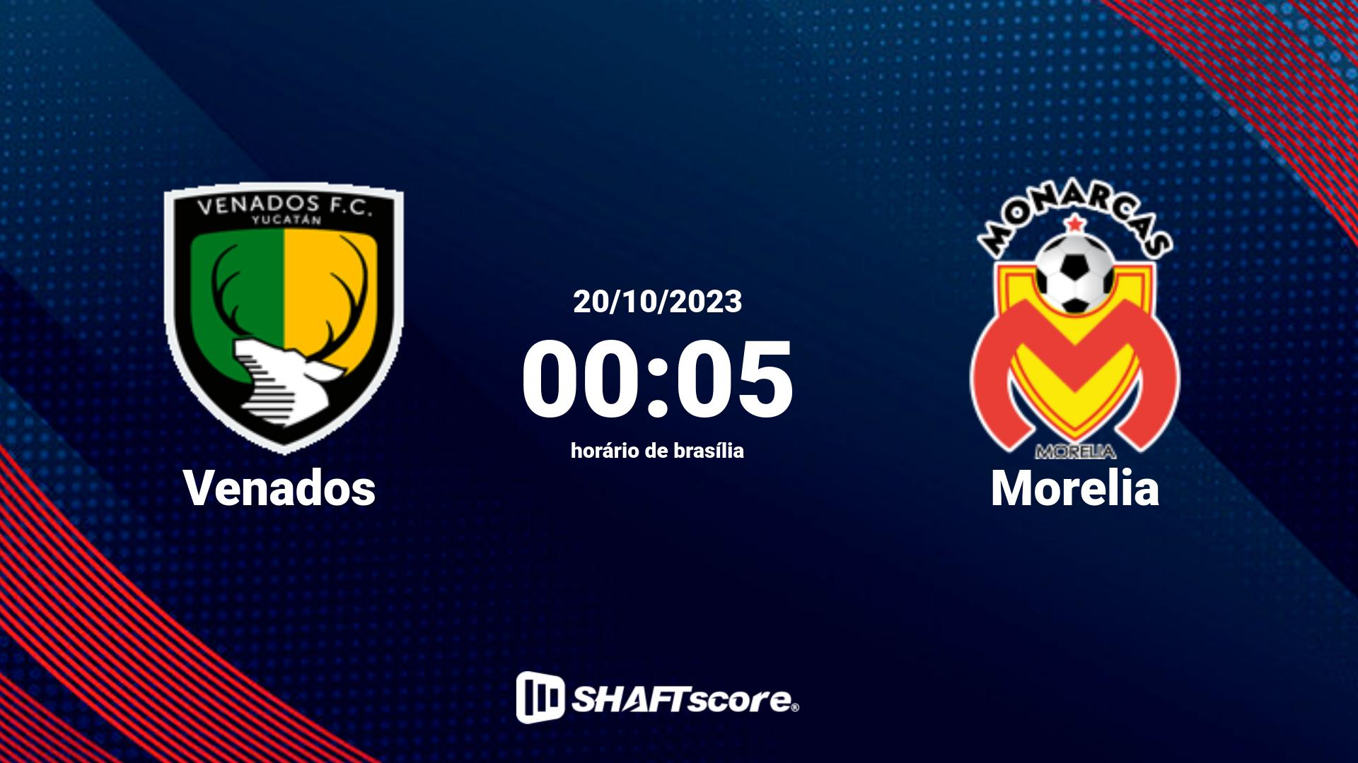 Estatísticas do jogo Venados vs Morelia 20.10 00:05