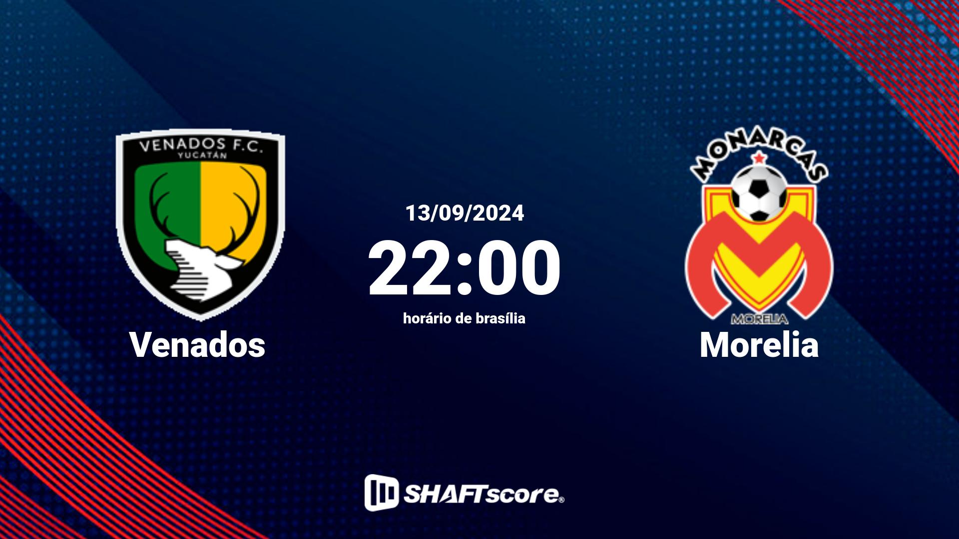 Estatísticas do jogo Venados vs Morelia 13.09 22:00