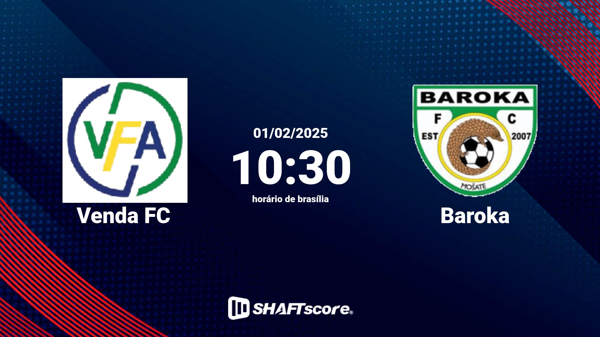 Estatísticas do jogo Venda FC vs Baroka 01.02 10:30