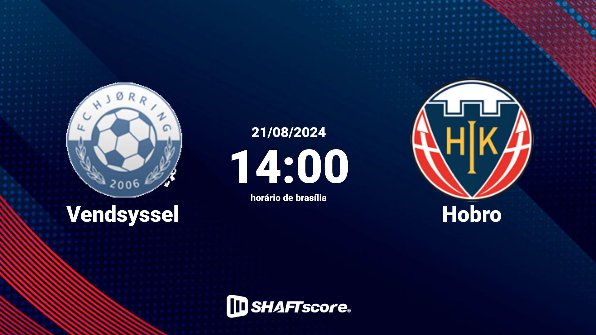 Estatísticas do jogo Vendsyssel vs Hobro 21.08 14:00