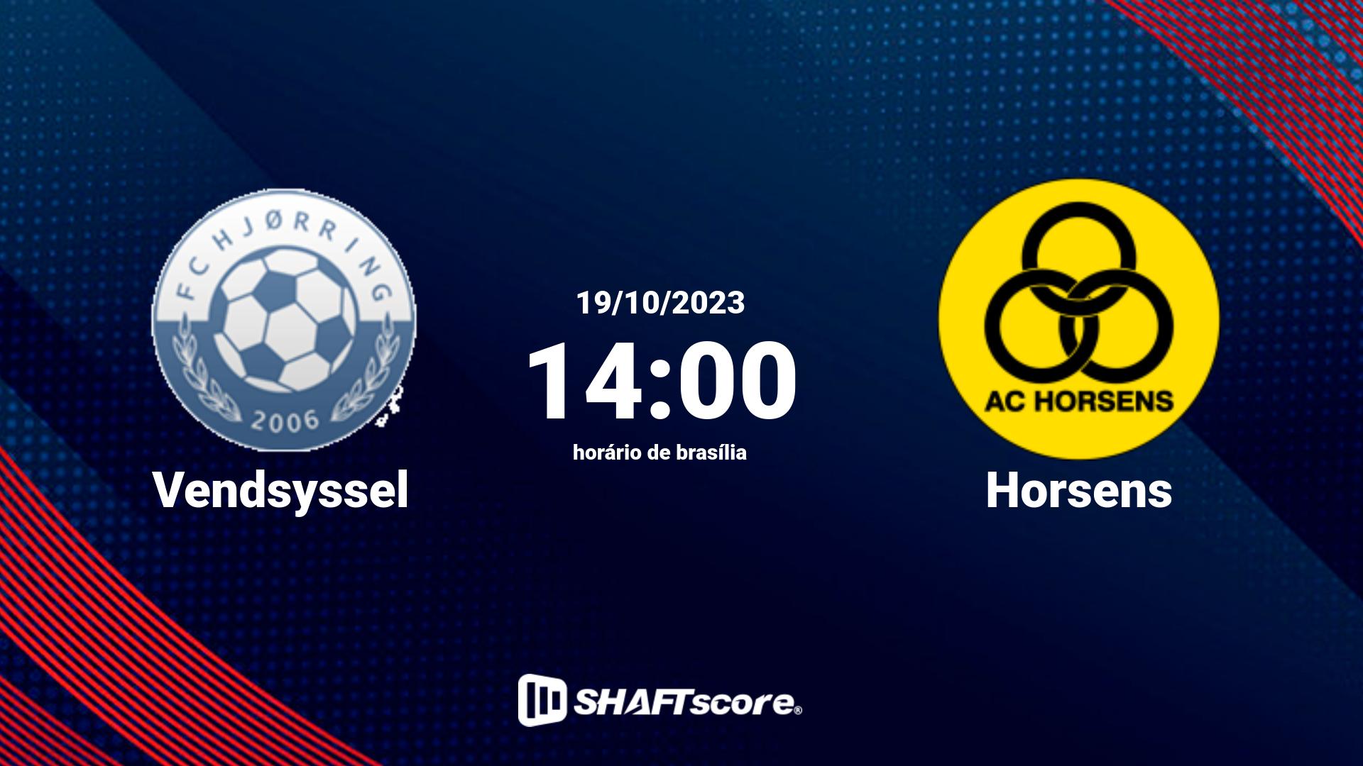 Estatísticas do jogo Vendsyssel vs Horsens 19.10 14:00