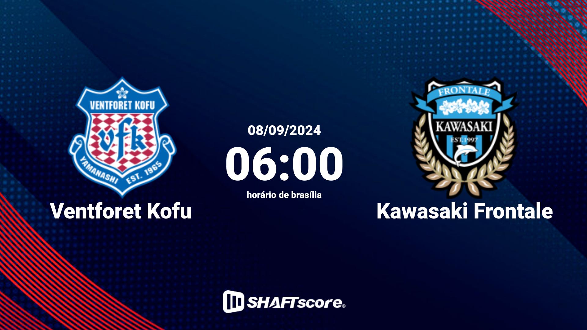 Estatísticas do jogo Ventforet Kofu vs Kawasaki Frontale 08.09 06:00