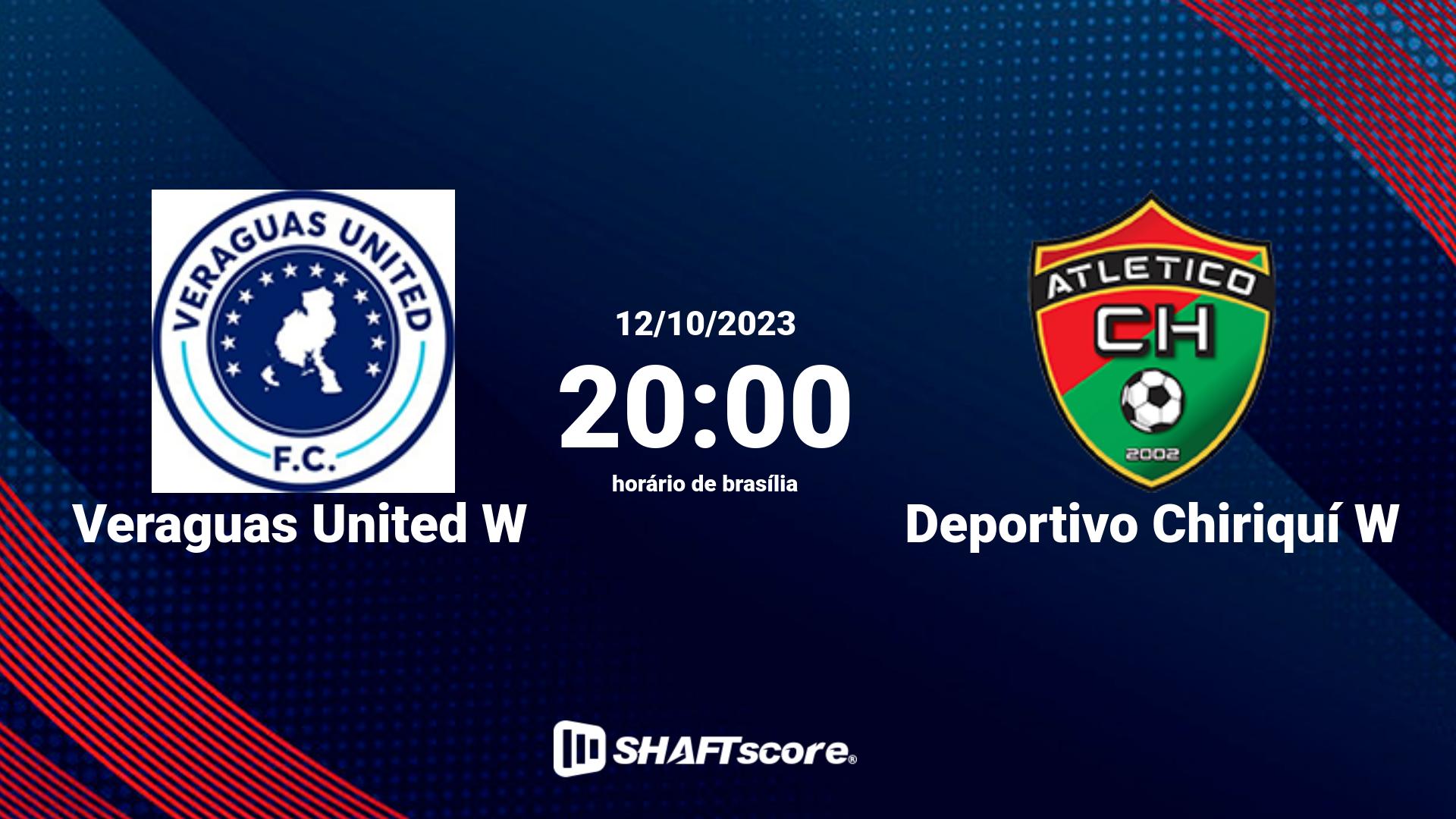 Estatísticas do jogo Veraguas United W vs Deportivo Chiriquí W 12.10 20:00