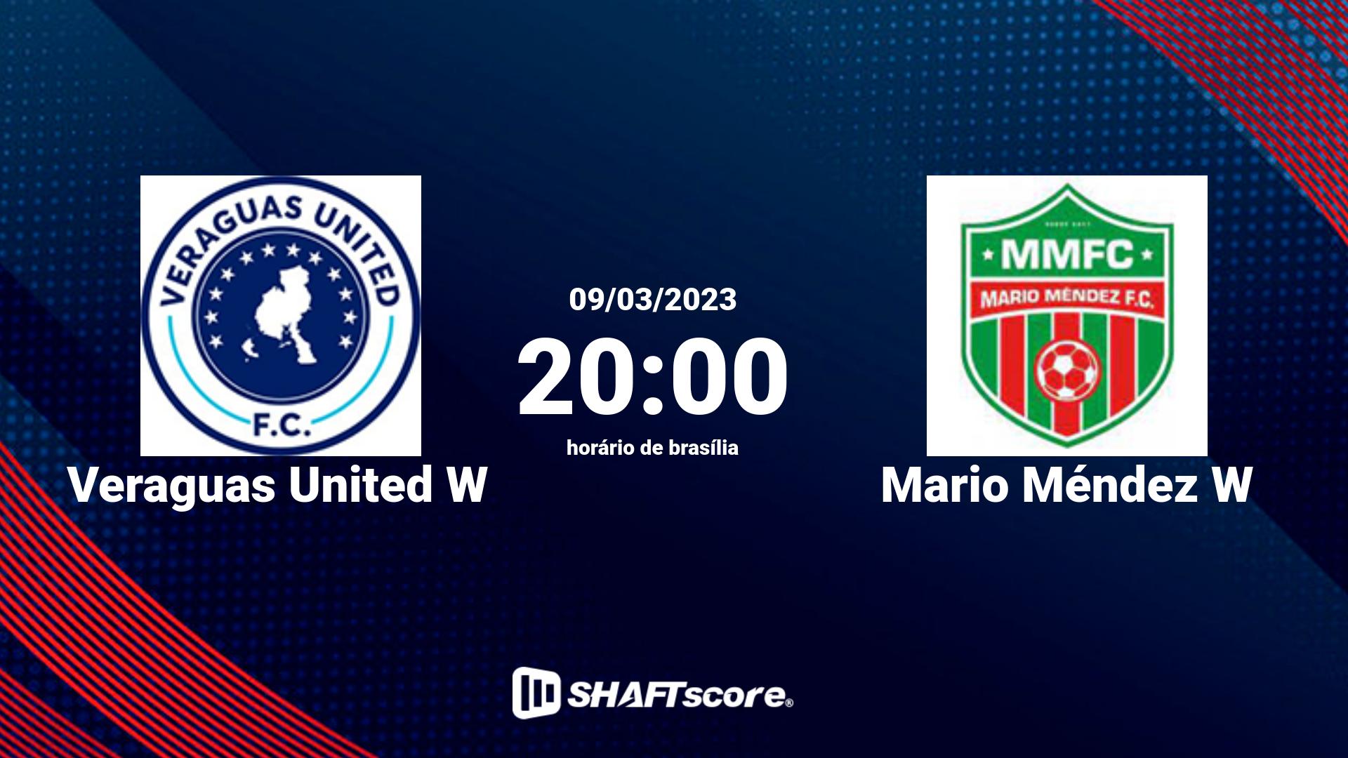 Estatísticas do jogo Veraguas United W vs Mario Méndez W 09.03 20:00