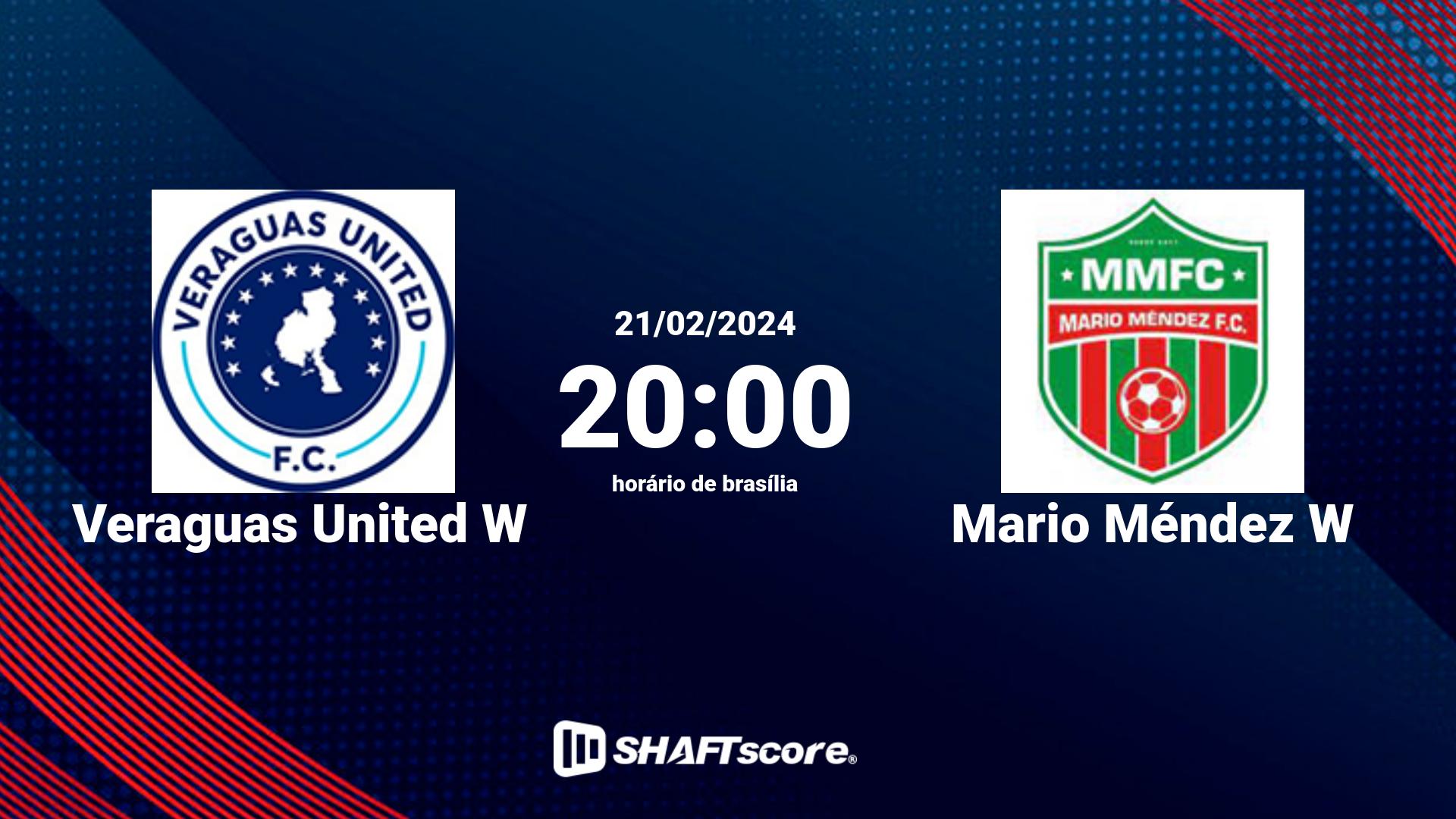 Estatísticas do jogo Veraguas United W vs Mario Méndez W 21.02 20:00