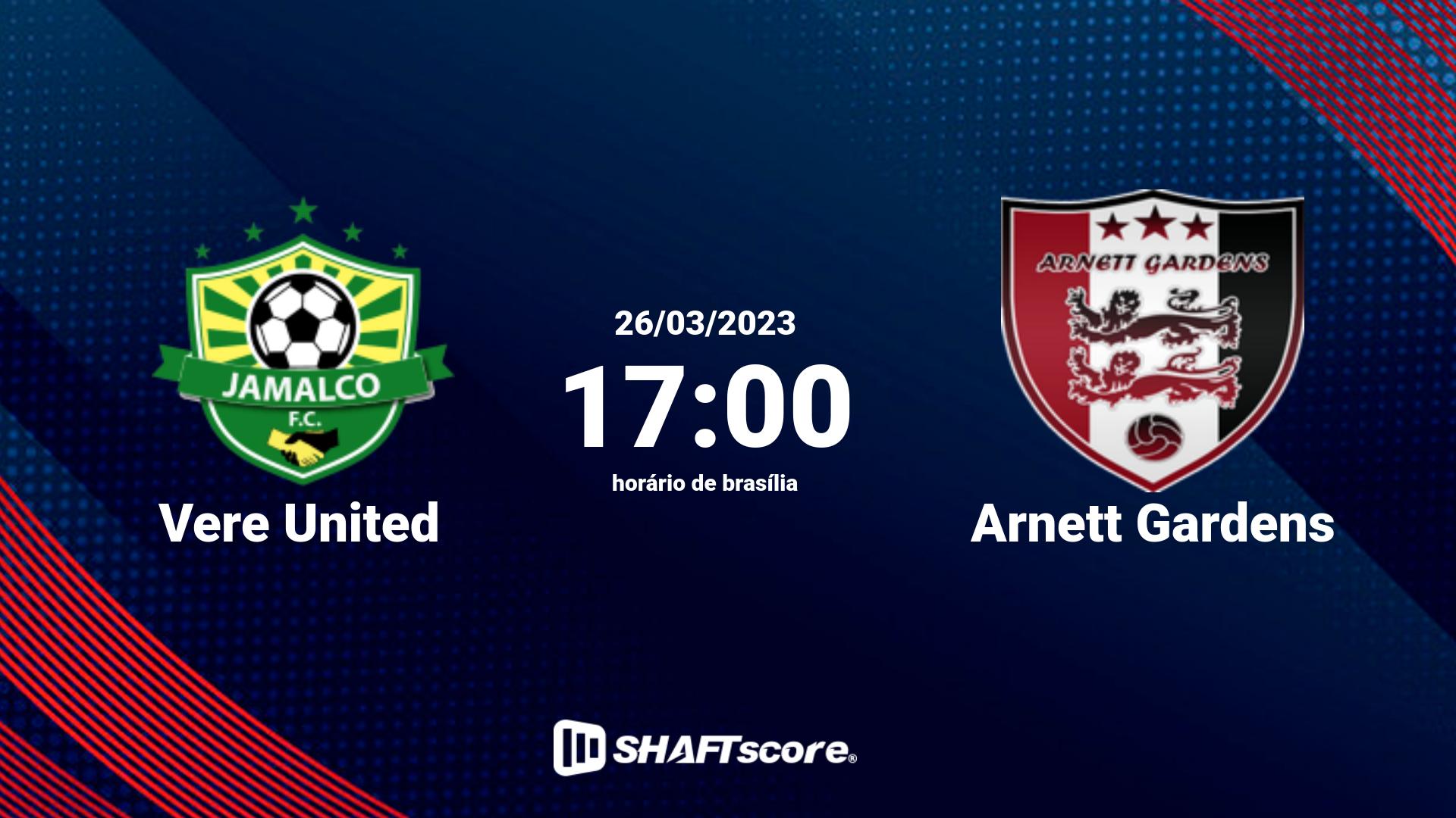 Estatísticas do jogo Vere United vs Arnett Gardens 26.03 17:00