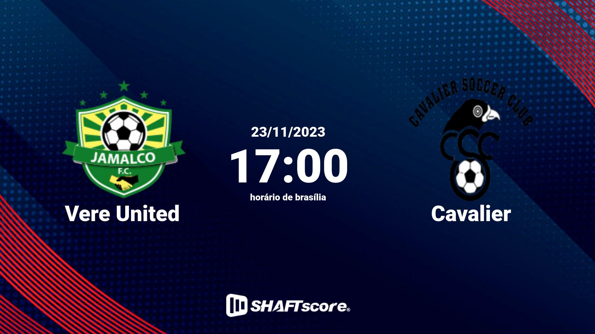 Estatísticas do jogo Vere United vs Cavalier 23.11 17:00