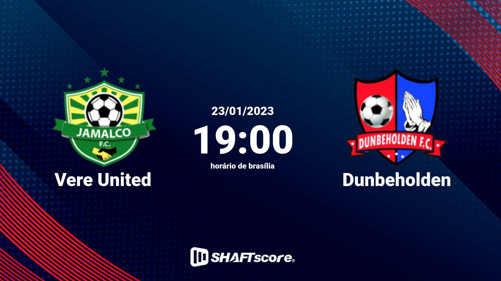 Estatísticas do jogo Vere United vs Dunbeholden 23.01 19:00