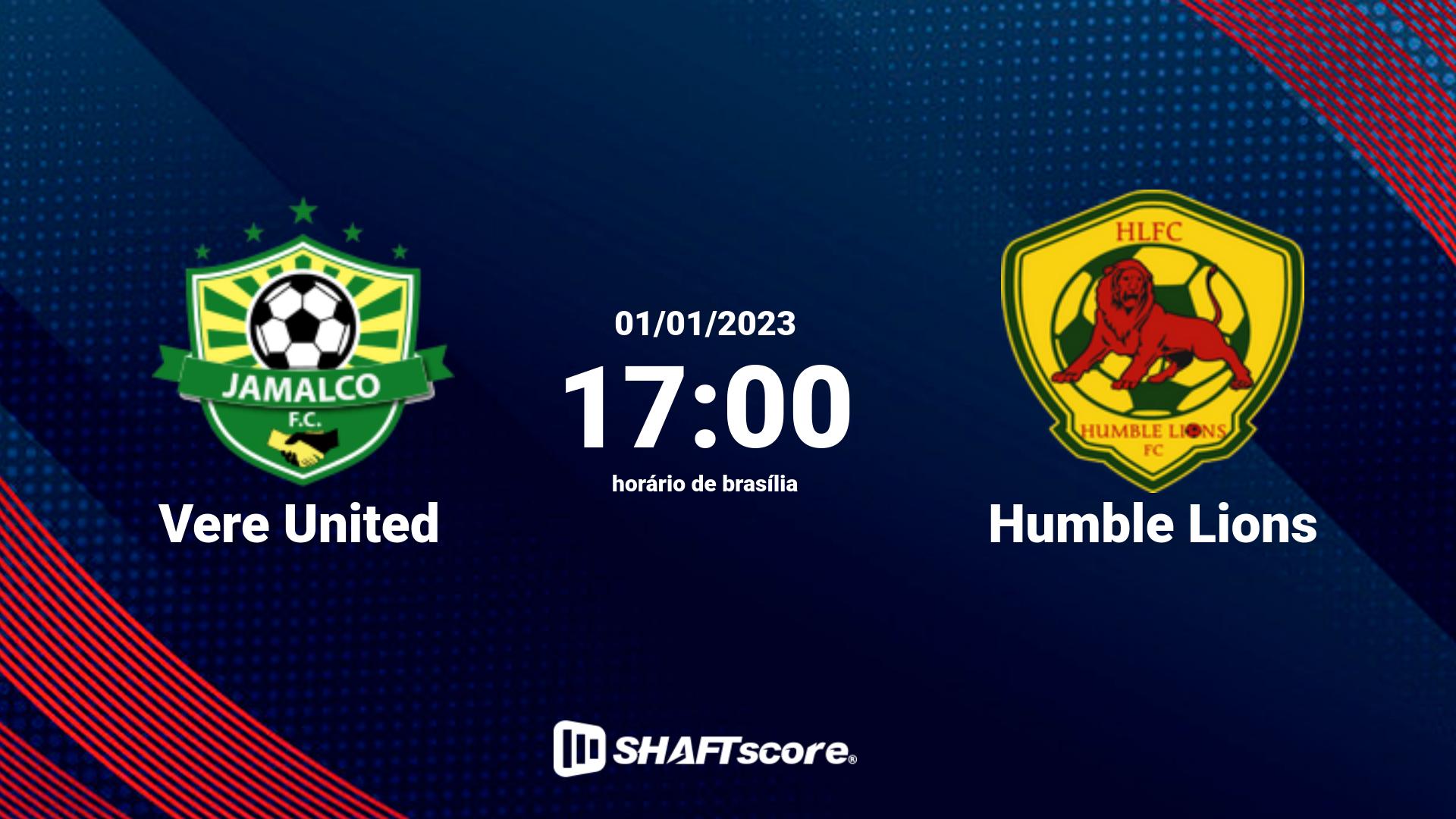 Estatísticas do jogo Vere United vs Humble Lions 01.01 17:00