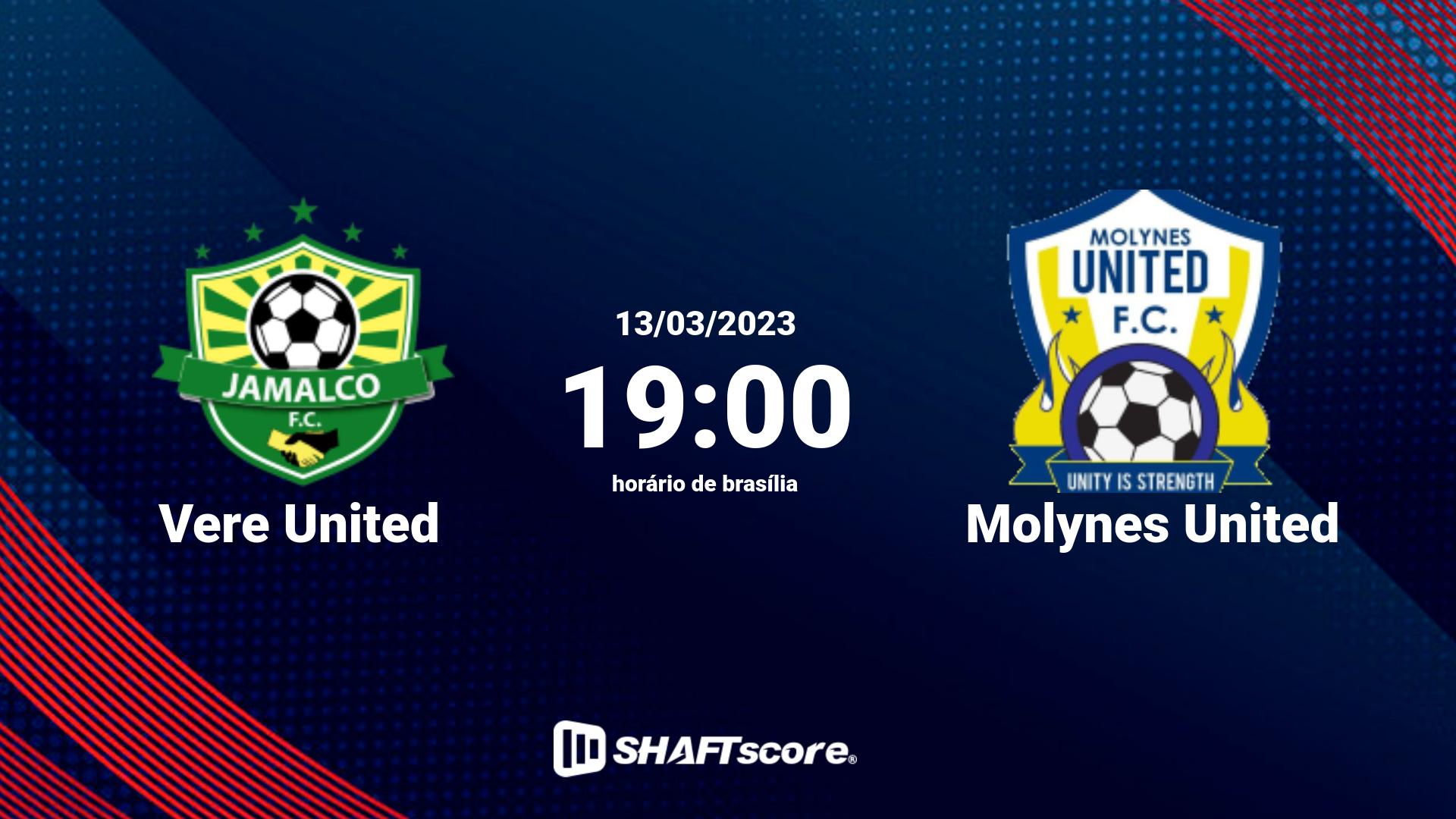 Estatísticas do jogo Vere United vs Molynes United 13.03 19:00