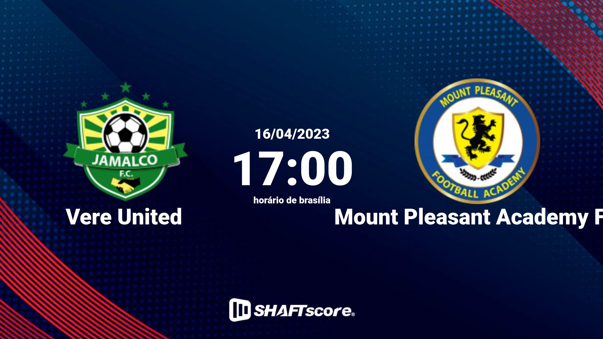 Estatísticas do jogo Vere United vs Mount Pleasant Academy FC 16.04 17:00