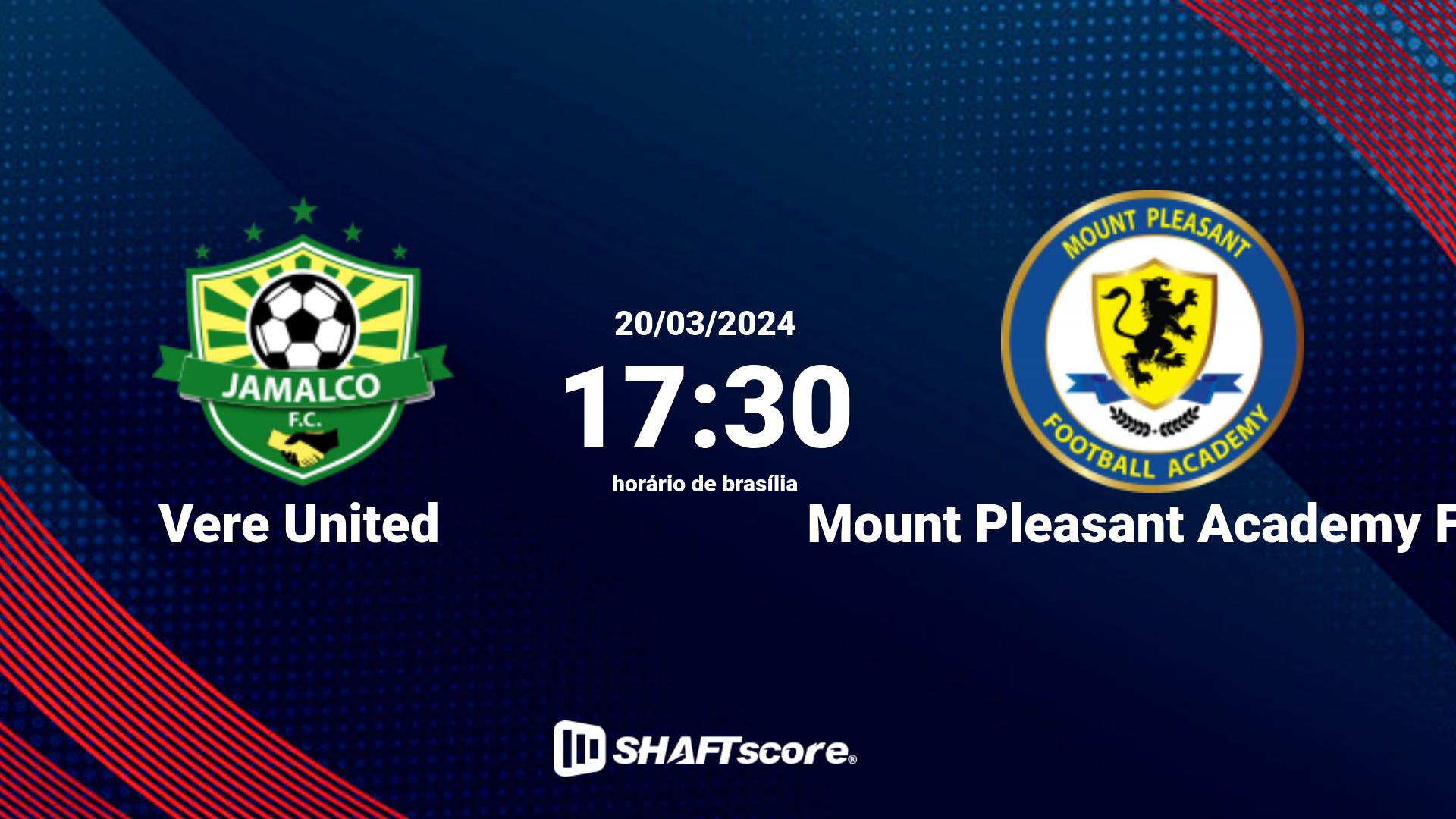 Estatísticas do jogo Vere United vs Mount Pleasant Academy FC 20.03 17:30