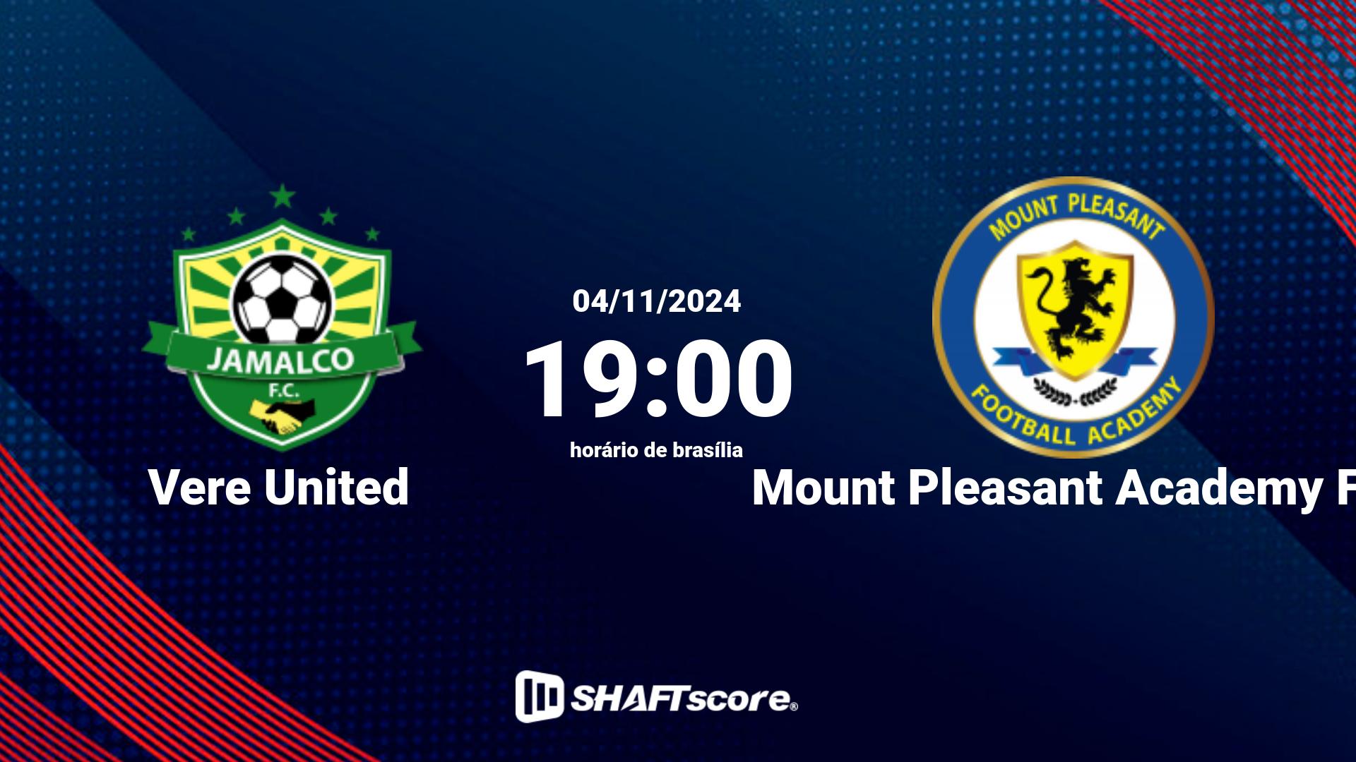 Estatísticas do jogo Vere United vs Mount Pleasant Academy FC 04.11 19:00