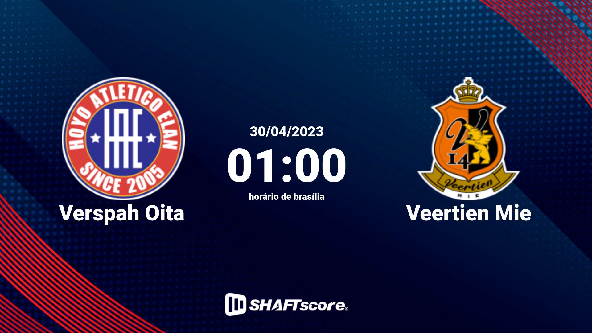 Estatísticas do jogo Verspah Oita vs Veertien Mie 30.04 01:00