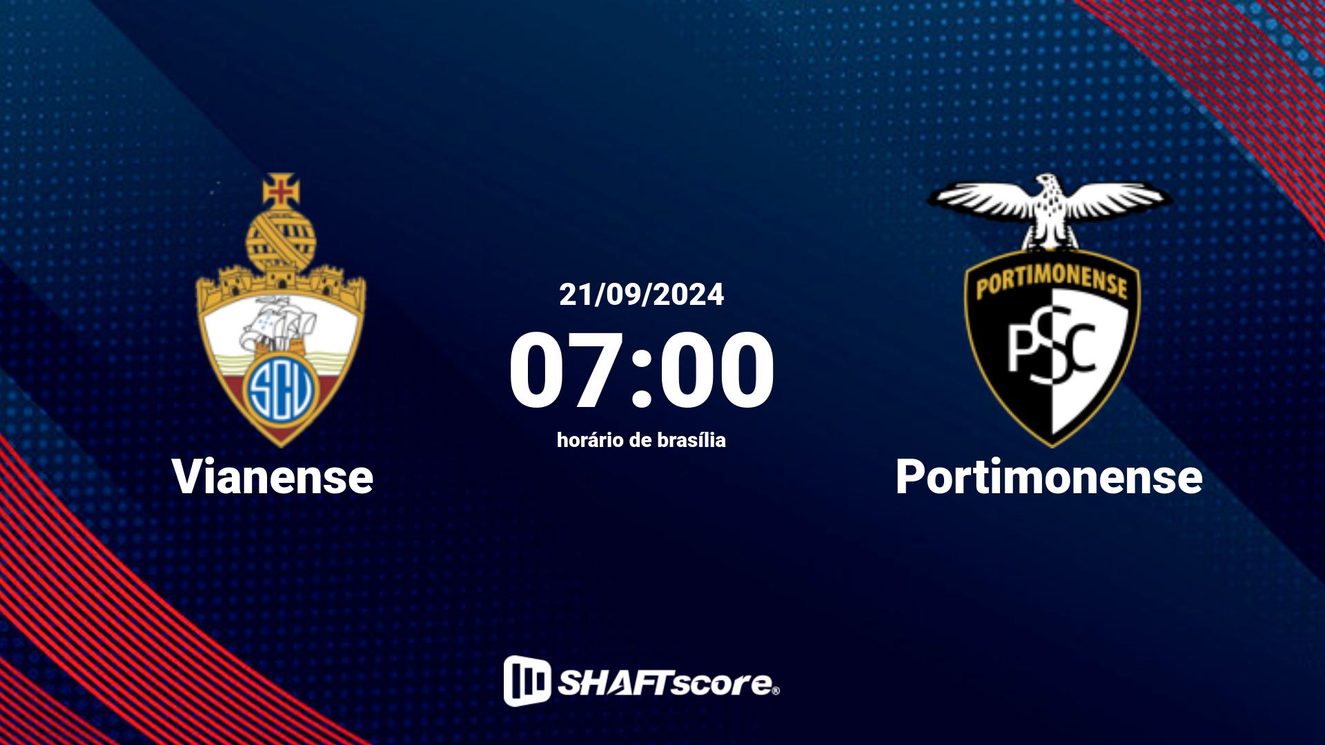 Estatísticas do jogo Vianense vs Portimonense 21.09 07:00