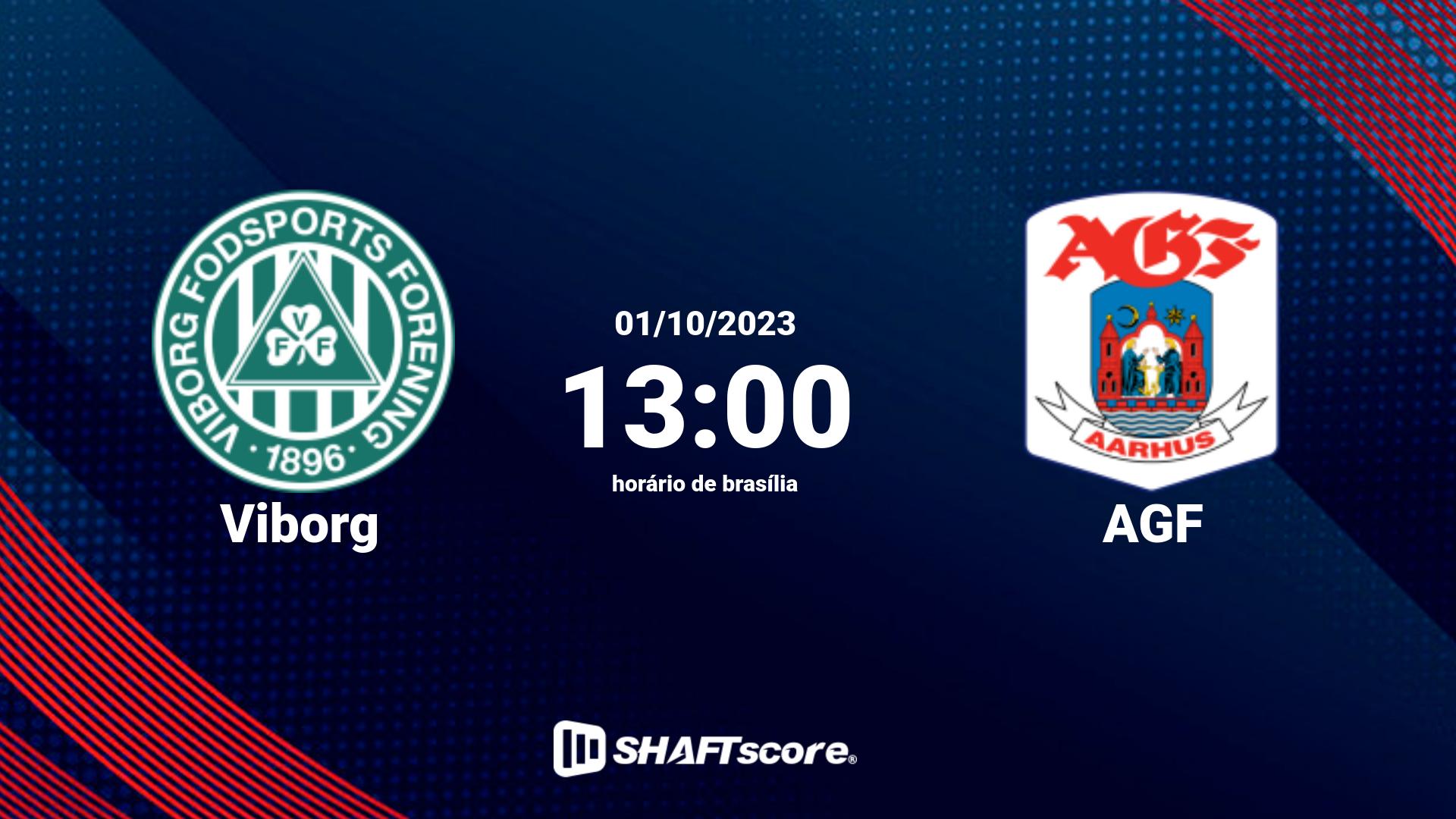 Estatísticas do jogo Viborg vs AGF 01.10 13:00