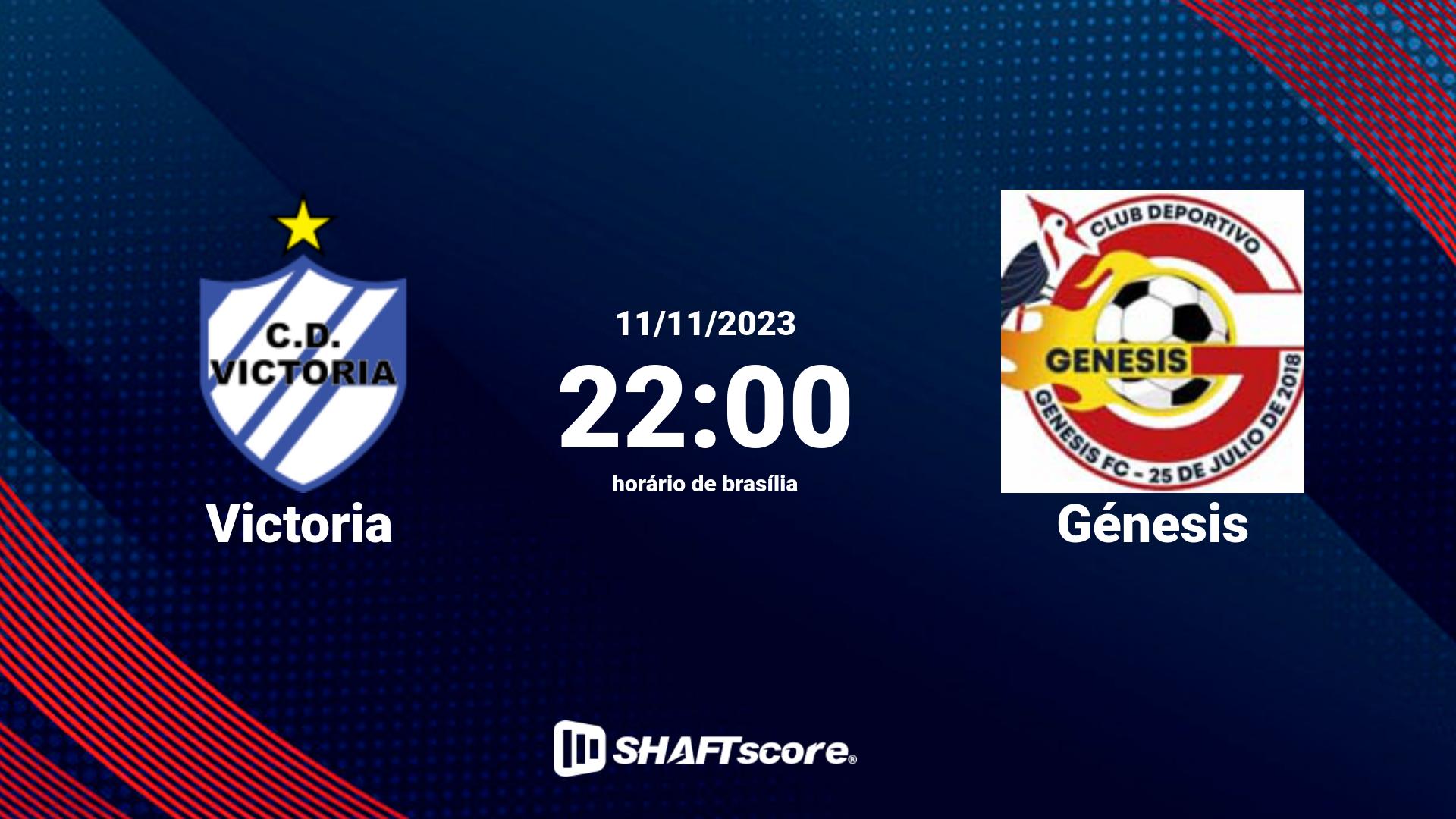 Estatísticas do jogo Victoria vs Génesis 11.11 22:00