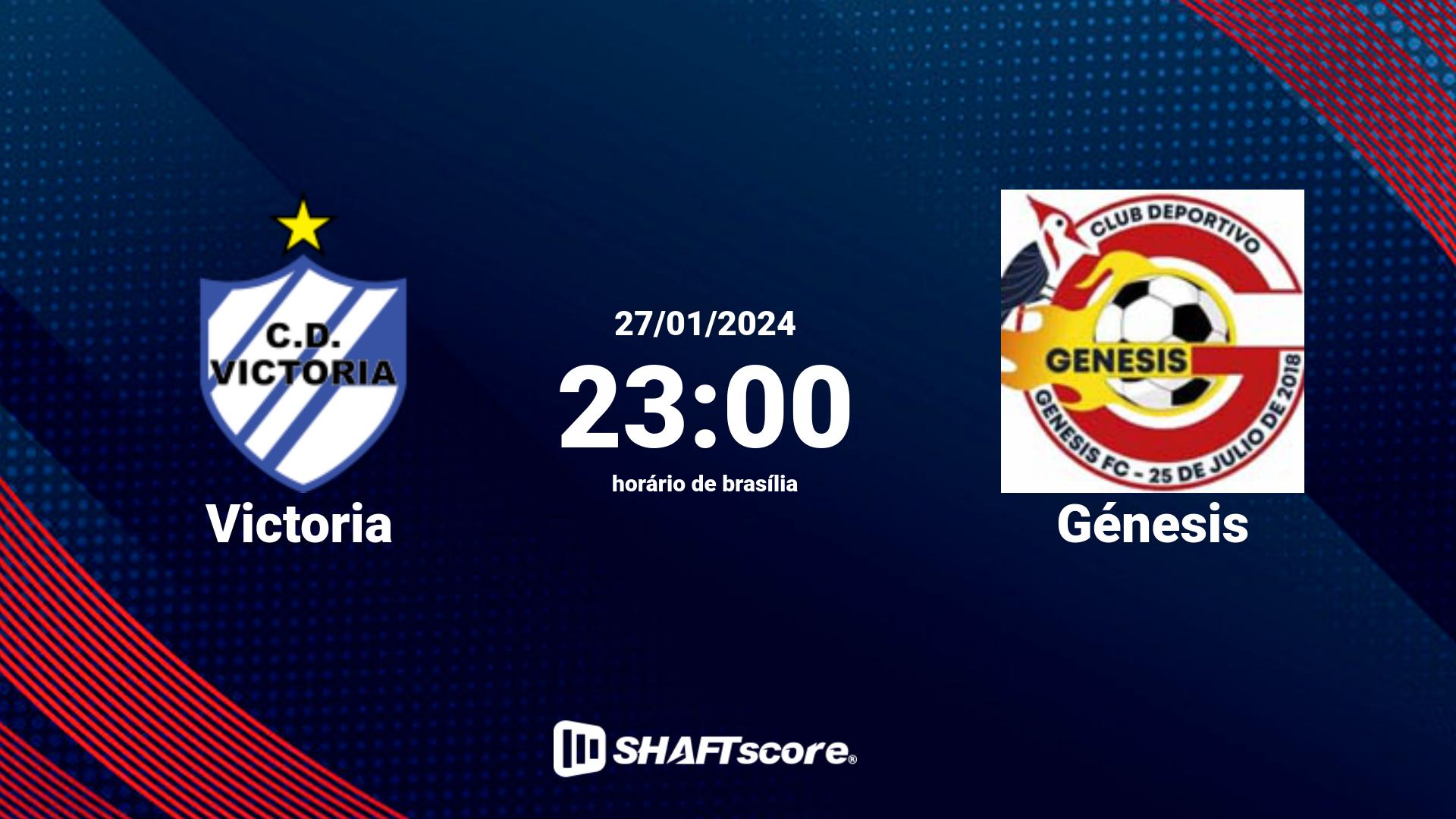 Estatísticas do jogo Victoria vs Génesis 27.01 23:00