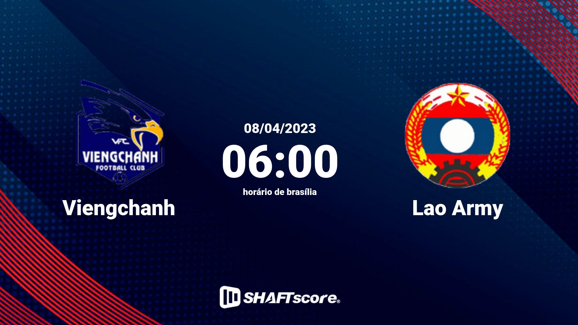 Estatísticas do jogo Viengchanh vs Lao Army 08.04 06:00