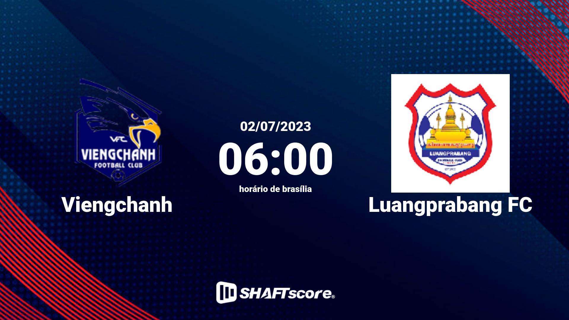 Estatísticas do jogo Viengchanh vs Luangprabang FC 02.07 06:00