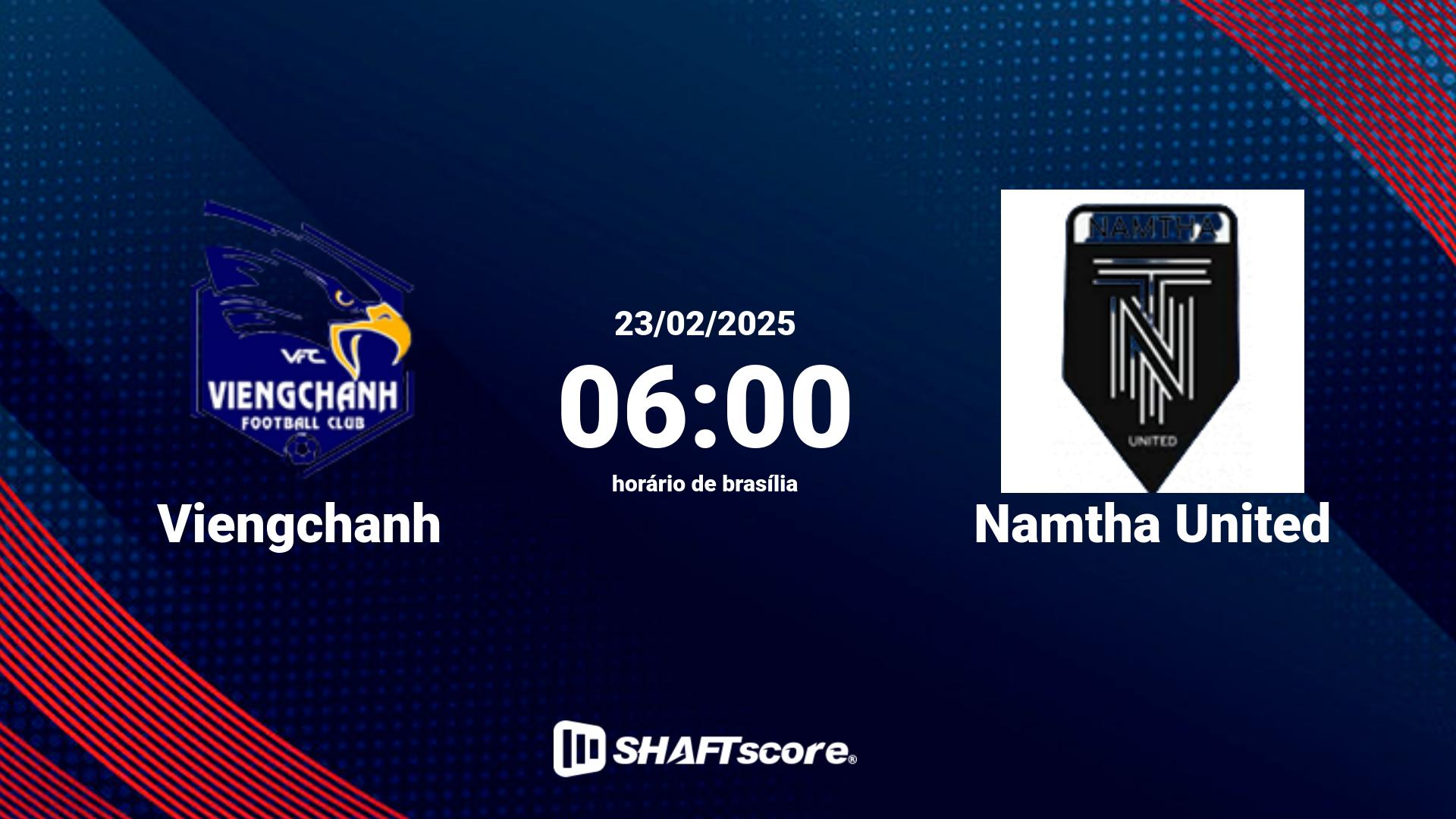 Estatísticas do jogo Viengchanh vs Namtha United 23.02 06:00